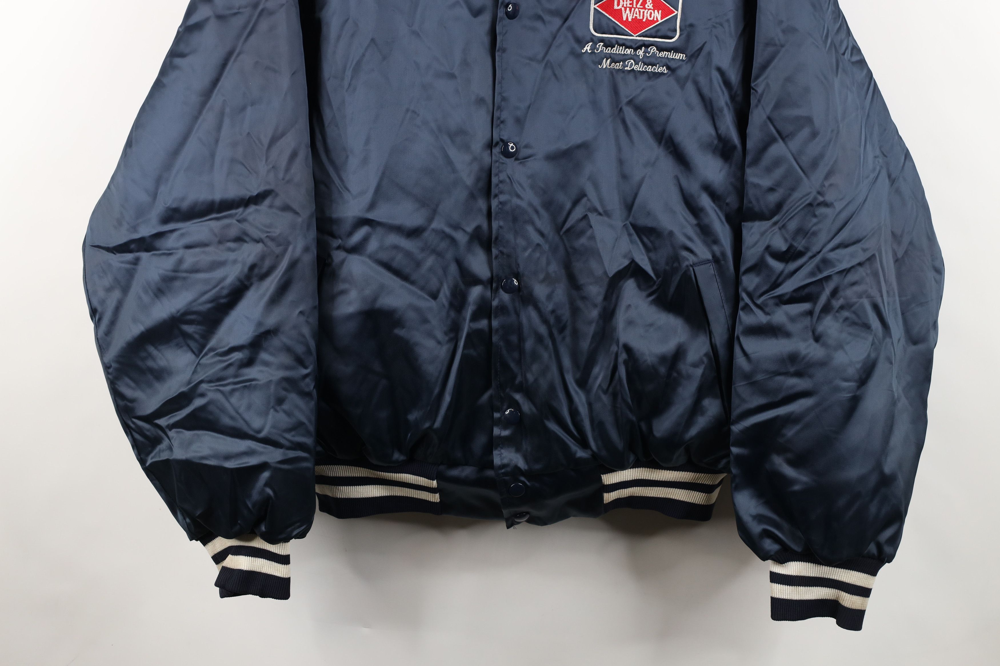 Vintage Vintage 80s 90s Watson Meats Quilted Satin Bomber Jacket USA Size US XXL / EU 58 / 5 - 3 Thumbnail