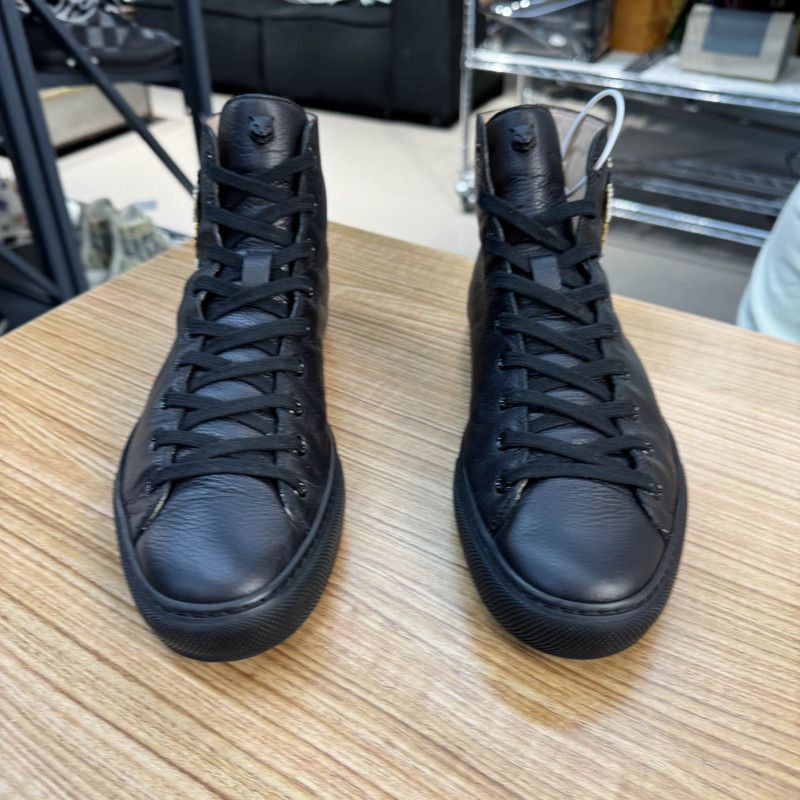 Gucci Gucci Black Tiger Head Leather High-Top Sneakers Size US 9.5 / EU 42-43 - 2 Thumbnail