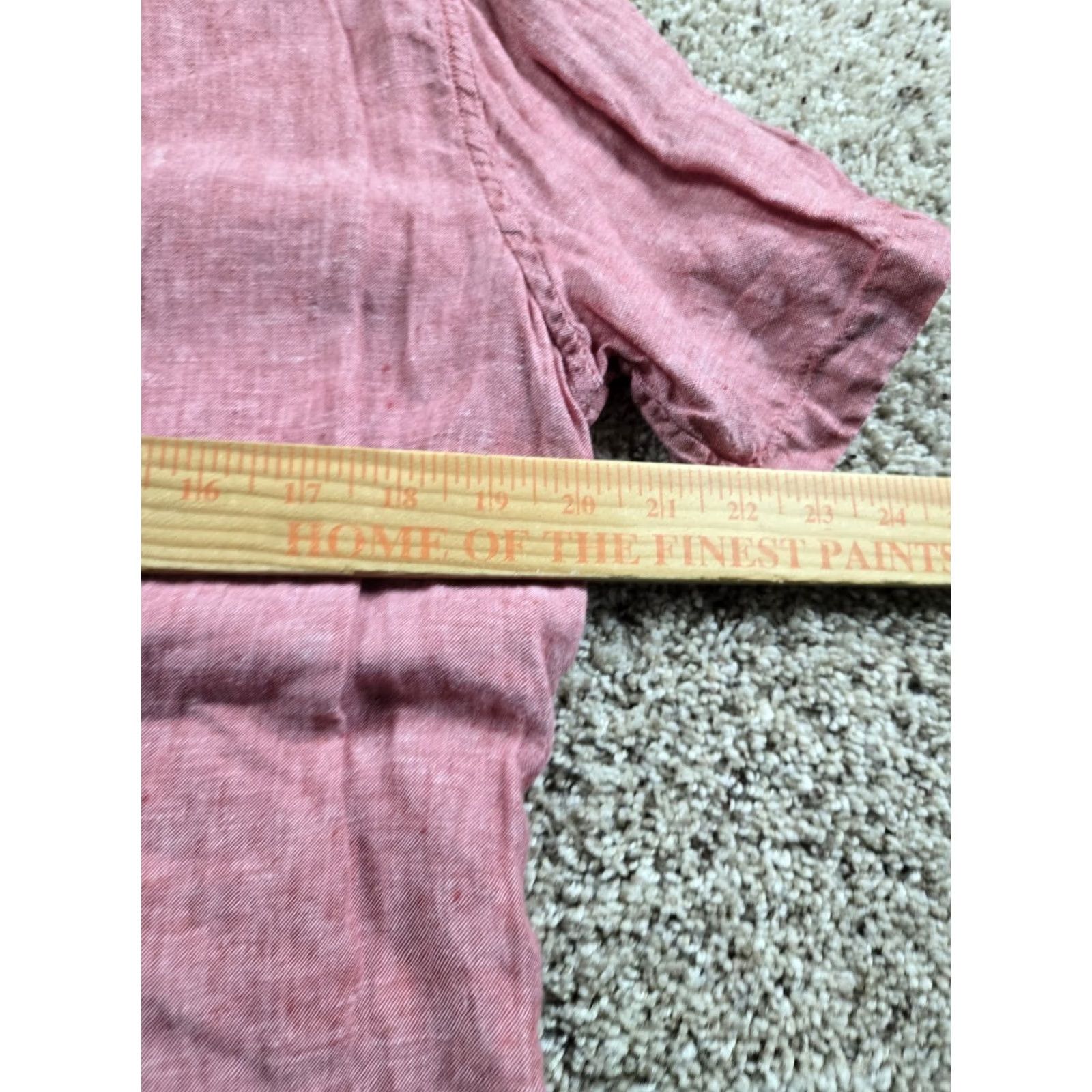 Banana Republic Banana Republic Shirt Mens M Red Linen Button-Up Short Sleeve Camden Fit Size US M / EU 48-50 / 2 - 7 Thumbnail