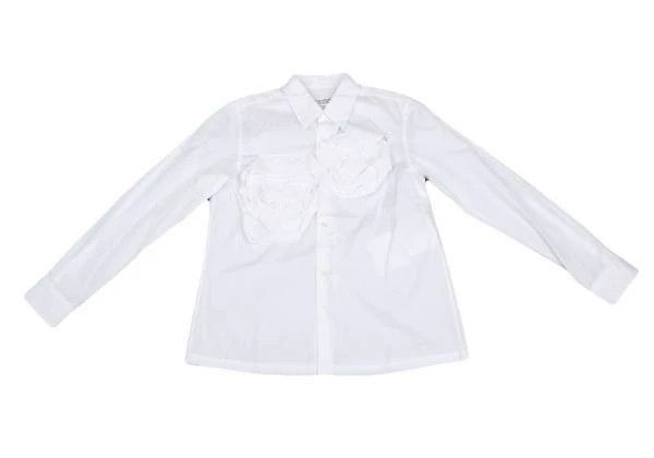 Comme des Garcons Comme Des Garcons White Vintage Rose Design Shirt Top Size M / US 6-8 / IT 42-44 - 2 Thumbnail