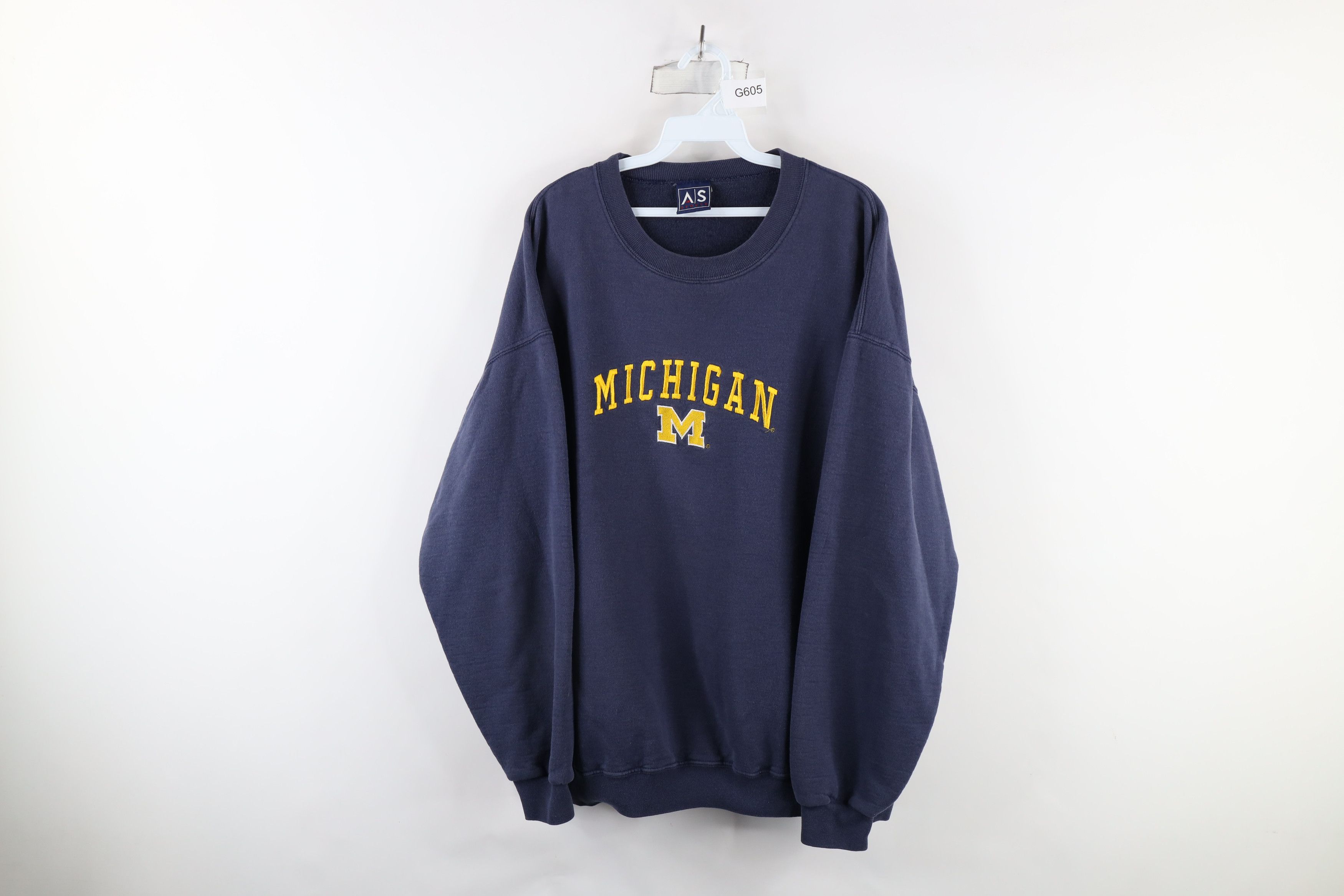 Vintage Vintage 90s University of Michigan Crewneck Sweatshirt Size US XL / EU 56 / 4 - 1 Thumbnail