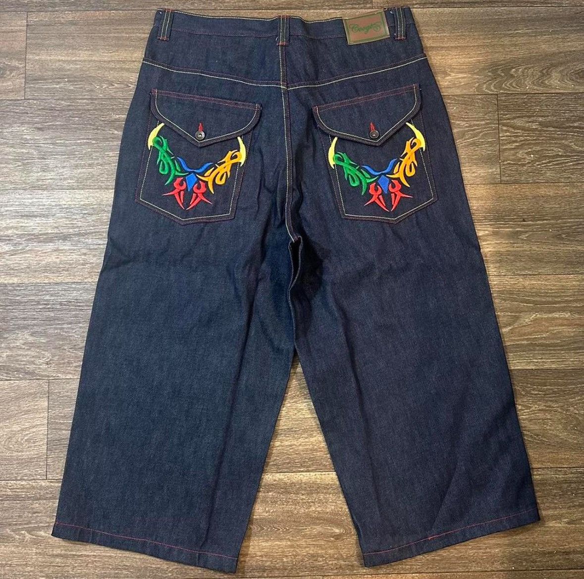 Y2K Coogi Jean Shorts Baggy Fit Grunge Wide Leg Size 38