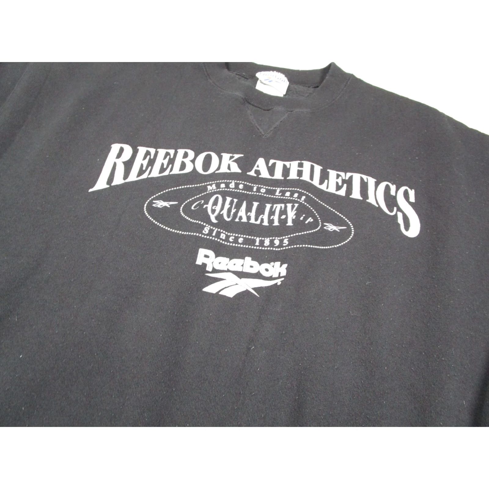 Reebok VINTAGE Reebok Athletics Sweatshirt Mens XL Black Crewneck Fleece 90s Made USA Graphic Print Size US XL / EU 56 / 4 - 2 Thumbnail