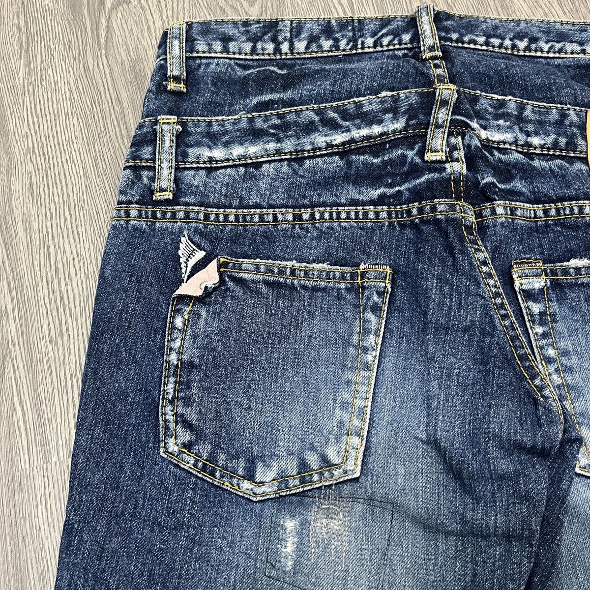 Japanese Brand Antgauge - Double Waist Distressed Patchwork Denim Ifaix Lgb Size US 27 - 14 Thumbnail