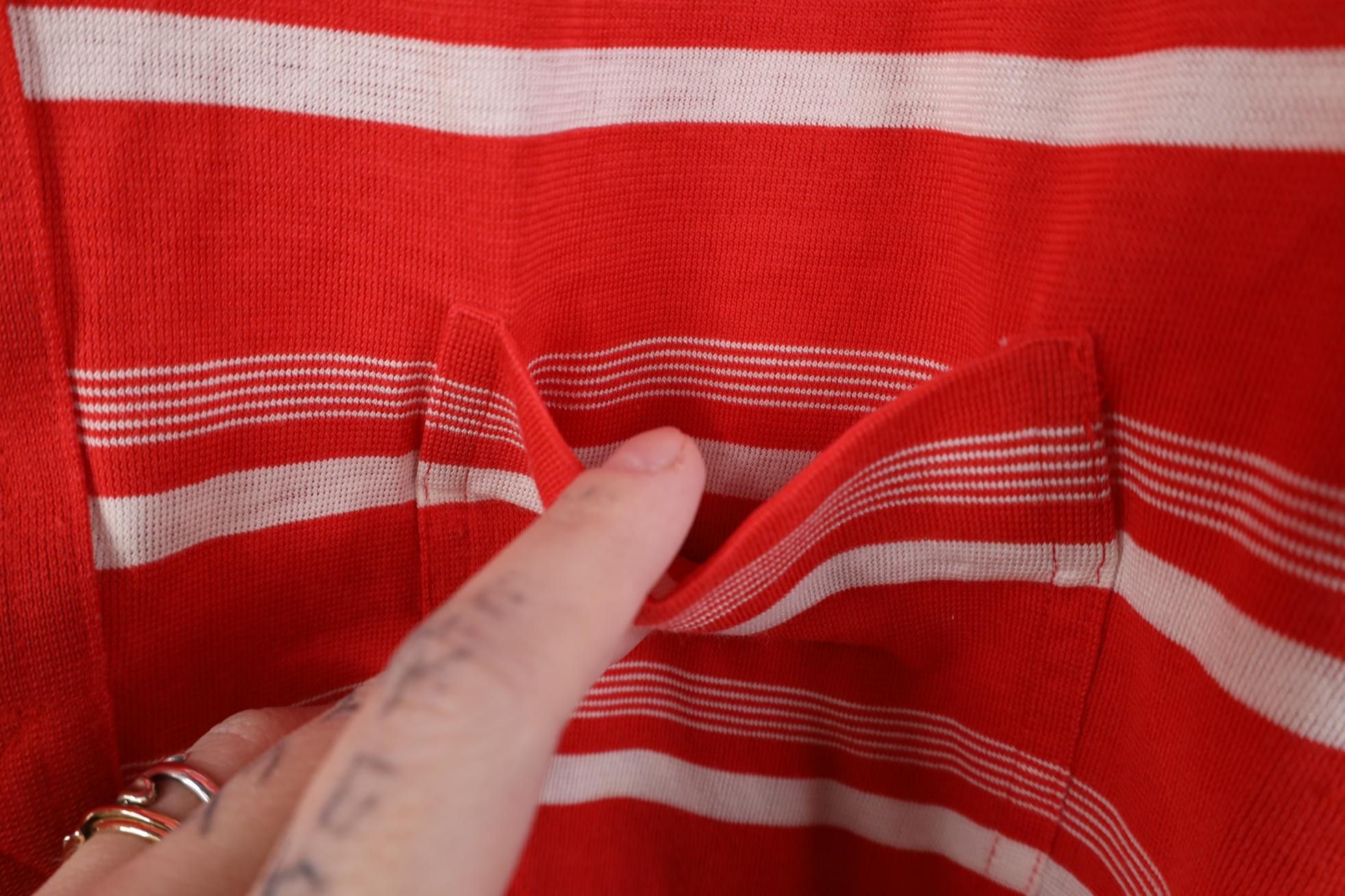 Vintage Vintage 80s 90s Streetwear Striped Knit Golf Polo Shirt Red Size US XL / EU 56 / 4 - 5 Thumbnail