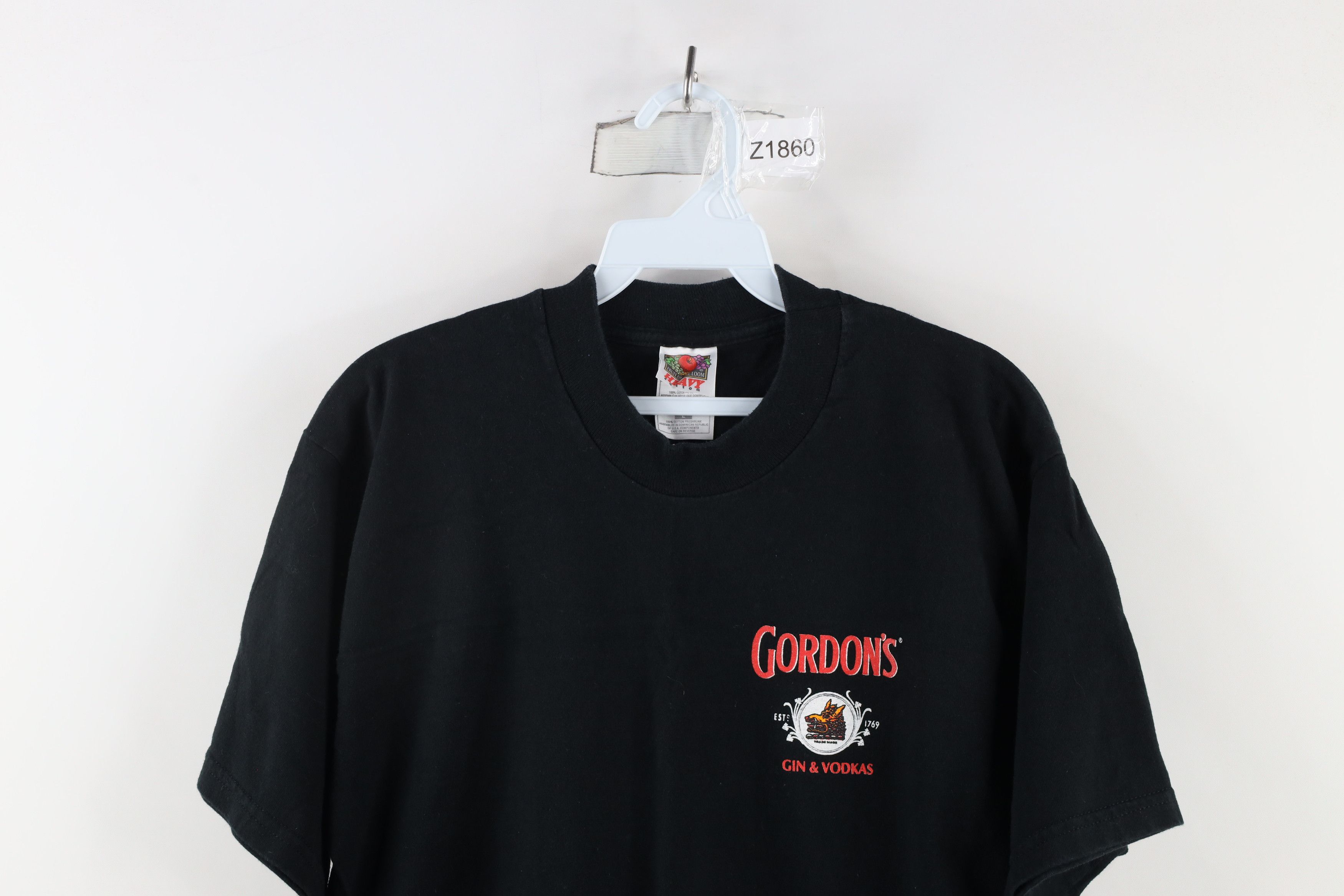 Vintage Vintage 90s Spell Out Gordons Gin and Vodkas T-Shirt Black Size US L / EU 52-54 / 3 - 2 Thumbnail