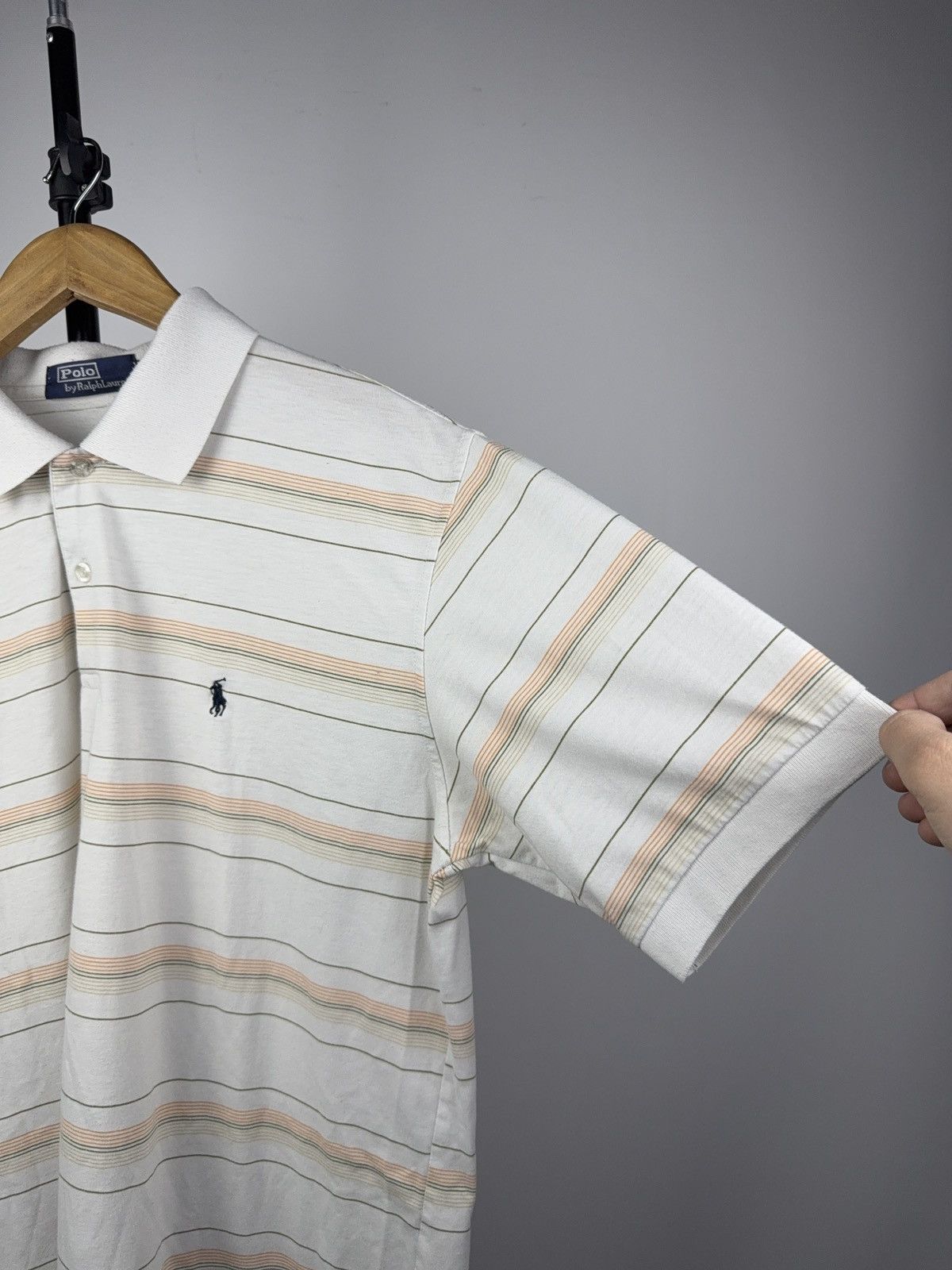 Polo Ralph Lauren Luxury Retro Lauren Striped Polo Shirt Vintage White XL Size US XL / EU 56 / 4 - 6 Thumbnail