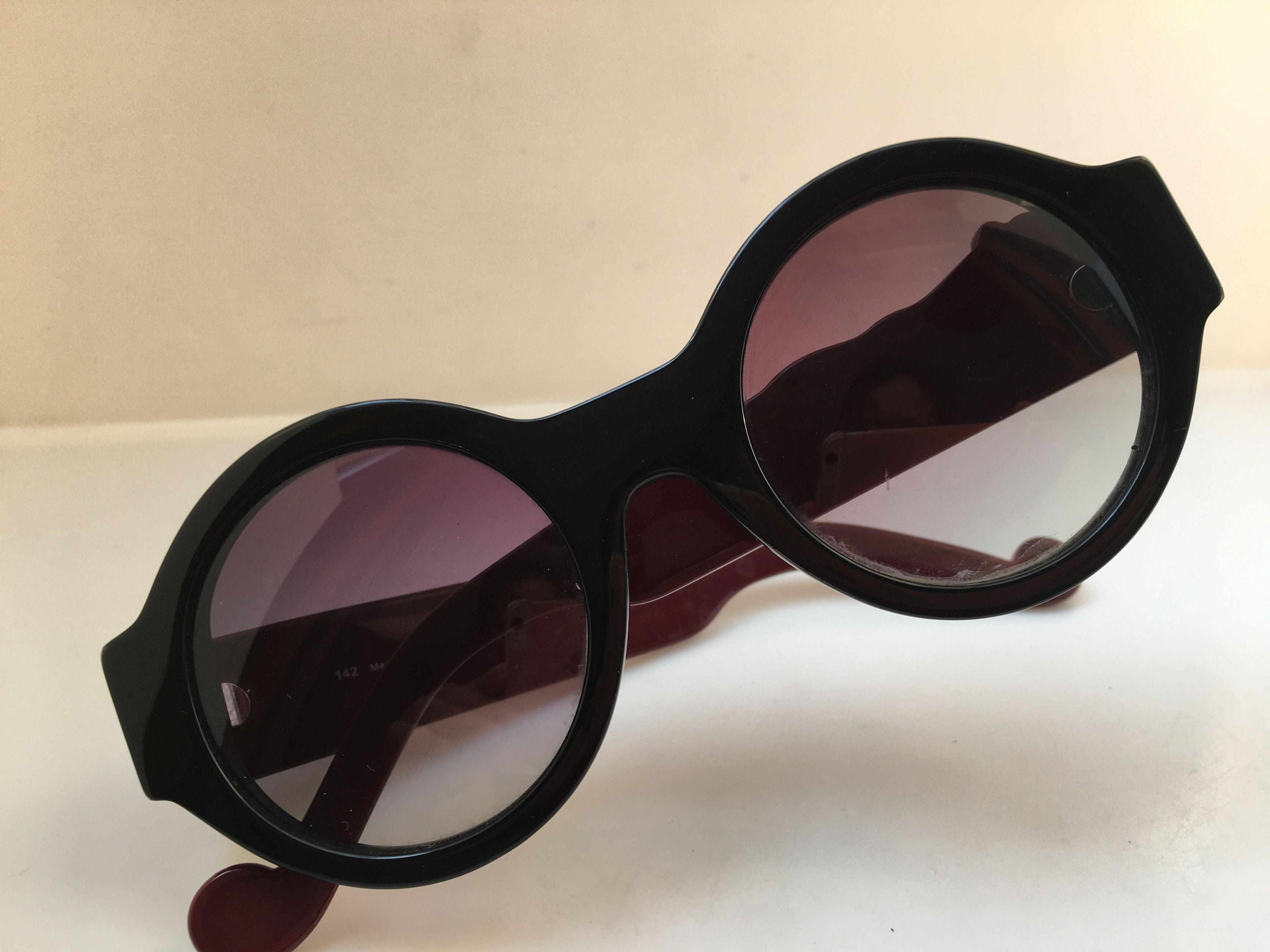 Other Handmade Chunky Acetate Round Sunglasses AVANT GARDE France Size ONE SIZE - 6 Thumbnail