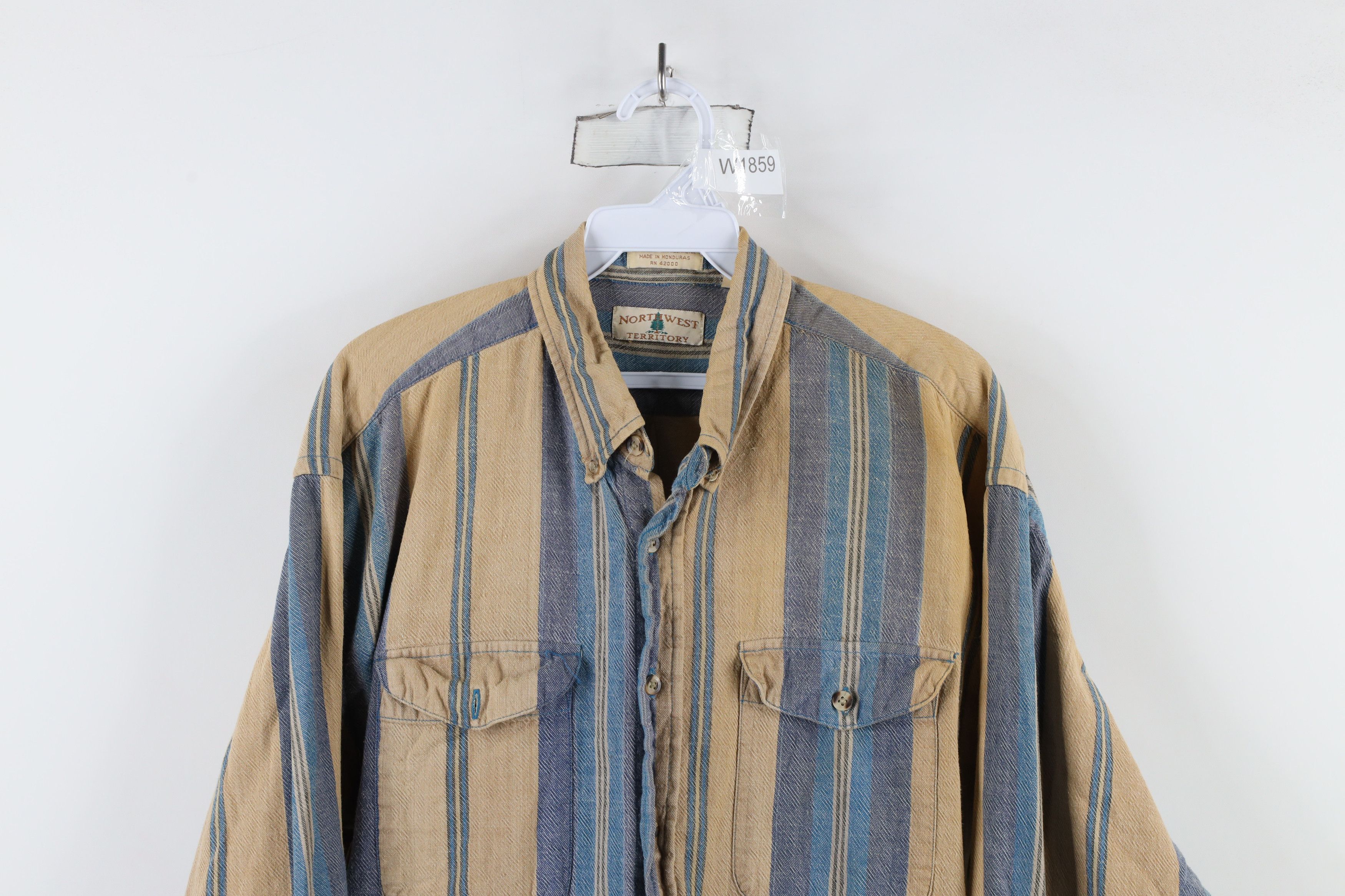 Vintage Vintage 90s Streetwear Striped Collared Button Down Shirt Size US L / EU 52-54 / 3 - 2 Thumbnail