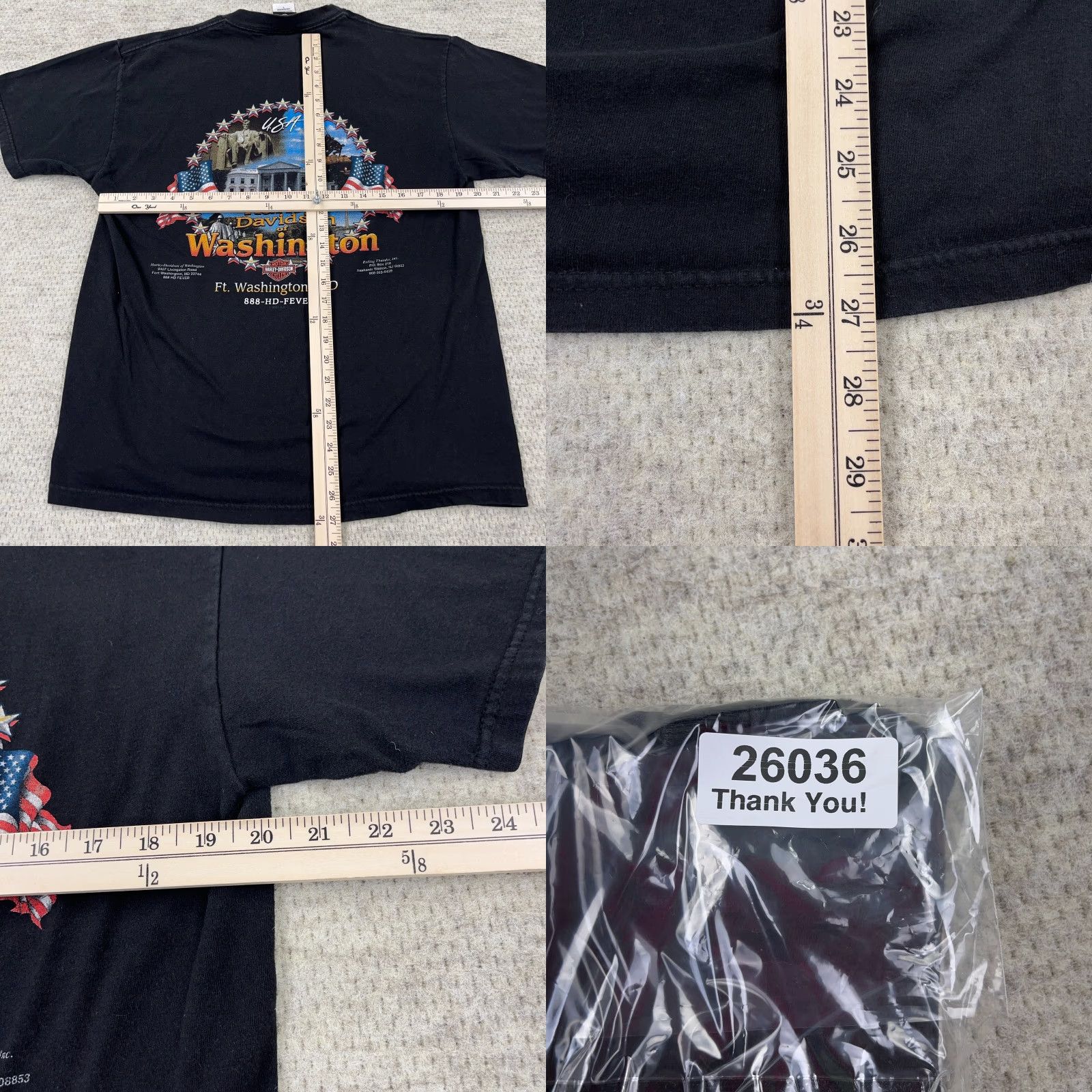 Harley Davidson VINTAGE Harley-Davidson Shirt Men Large Black Tee Rolling Thunder Ride Biker Y2K Pow Mia Size US L / EU 52-54 / 3 - 9 Thumbnail