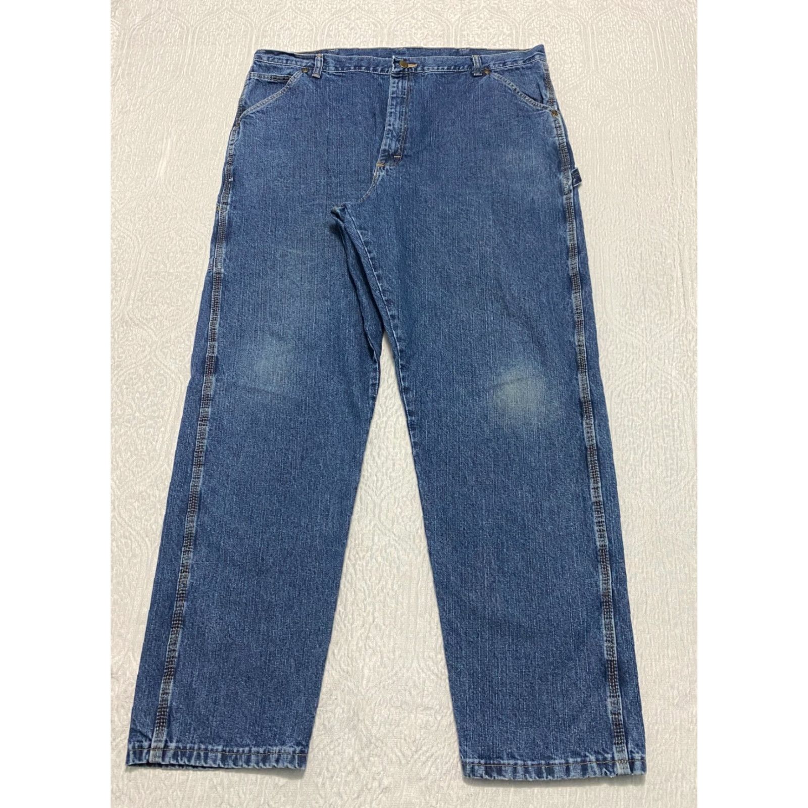 MILLY OLD MILL Jeans Mens Size 42×32 Blue Relaxed Straight Denim Cotton Size US 42 / EU 58 - 2 Thumbnail