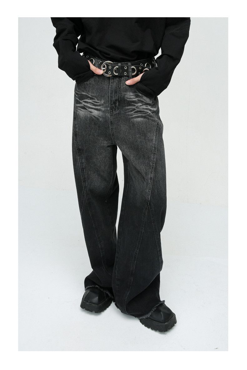 Japanese Brand Street retro patchwork loose washed jeans Size US 32 / EU 48 - 3 Thumbnail