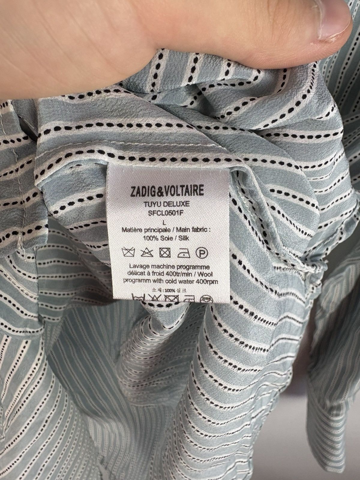Zadig & Voltaire Zadig & Voltaire Tuyu Deluxe Women's 100% Silk Shirt Size L / US 10 / IT 46 - 12 Thumbnail