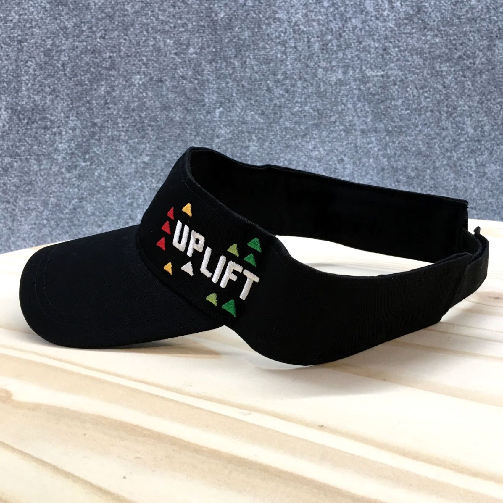 Logo 7 Uplift Visor Cap Mens Black One Size Curved Brim Logo Embroidered Casual Size ONE SIZE - 4 Thumbnail