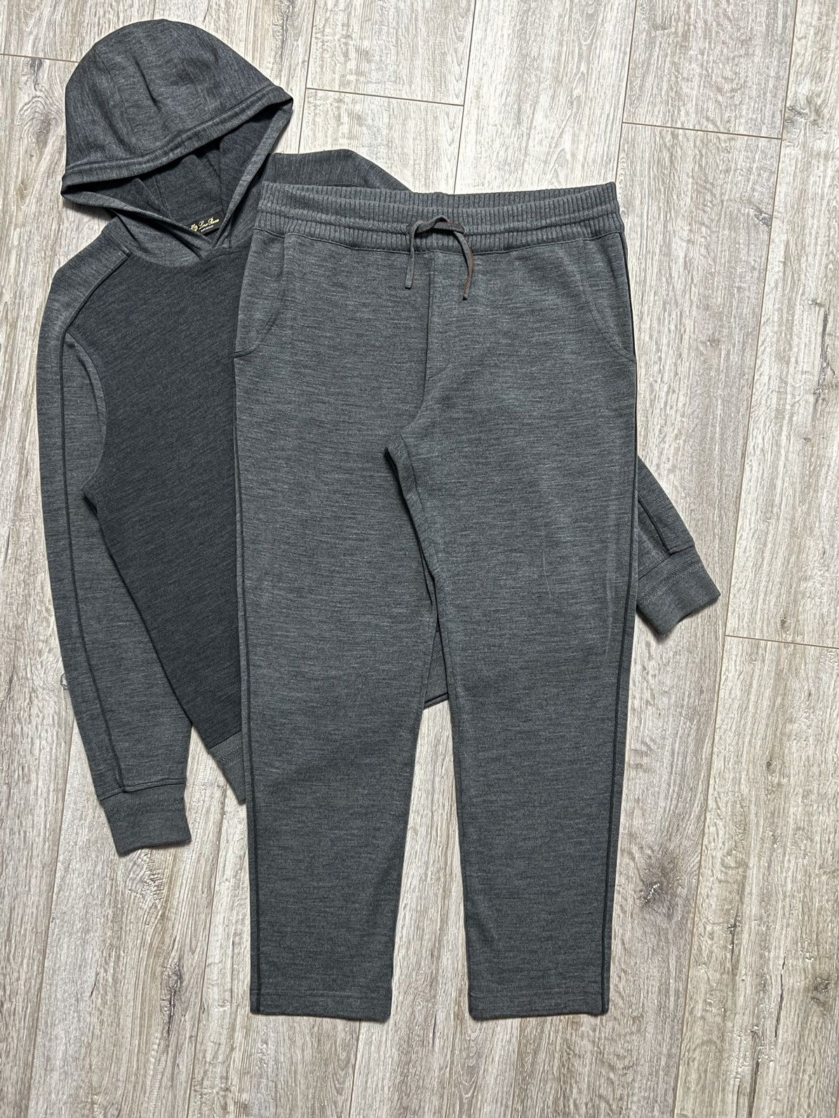 Loro Piana LORO PIANA Sweatsuit Virgin Wool Track Hoodie/Pants Size US L / EU 52-54 / 3 - 4 Thumbnail