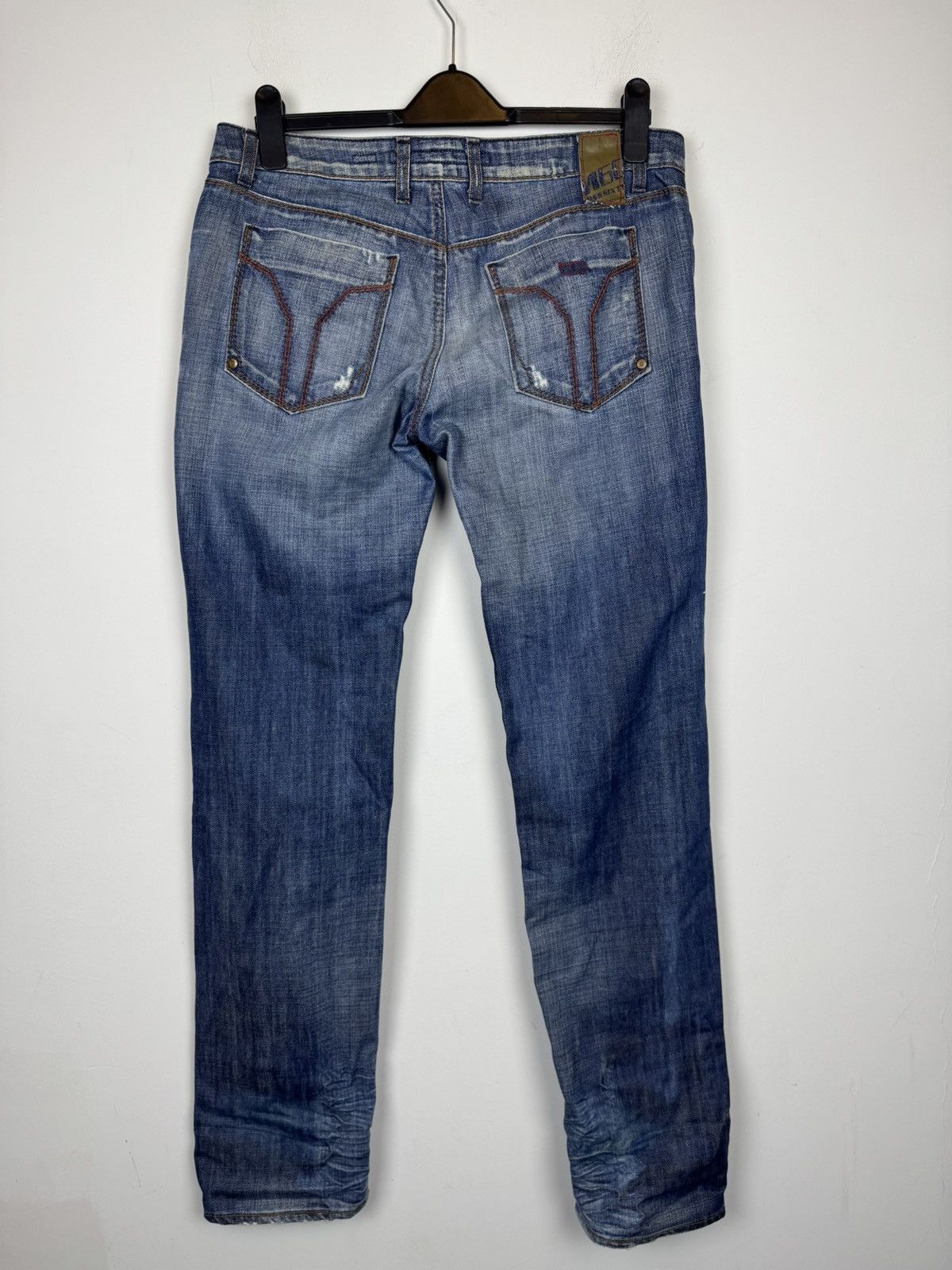Miss Sixty Vintage 2000’s Miss Sixty Faded Distressed Denim Jeans Size 32" / US 10 / IT 46 - 3 Thumbnail