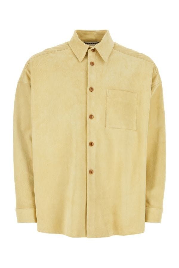 o1w1db11125 Suede Shirt in Pastel Yellow