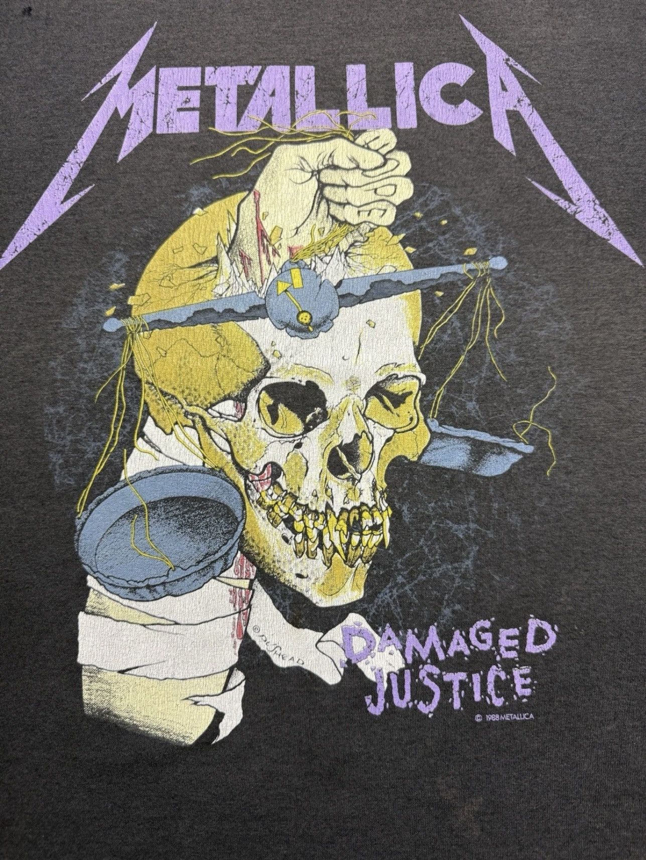 Metallica 1988 Metallica Damaged Justice Tour Tee Hugger Tag Size US L / EU 52-54 / 3 - 2 Thumbnail