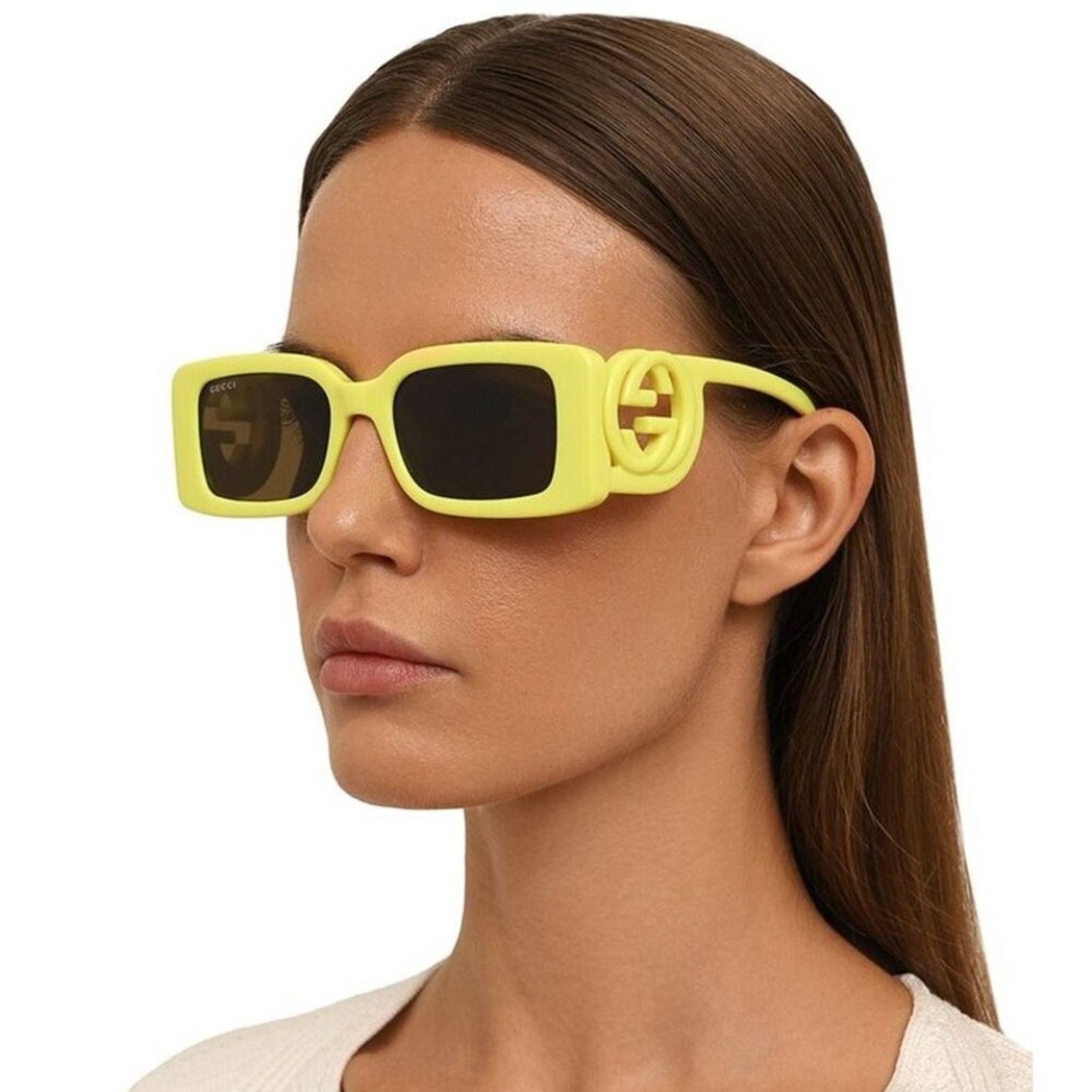 Gucci NEW Gucci GG1325S 007 Acid Yellow Brown Unisex 