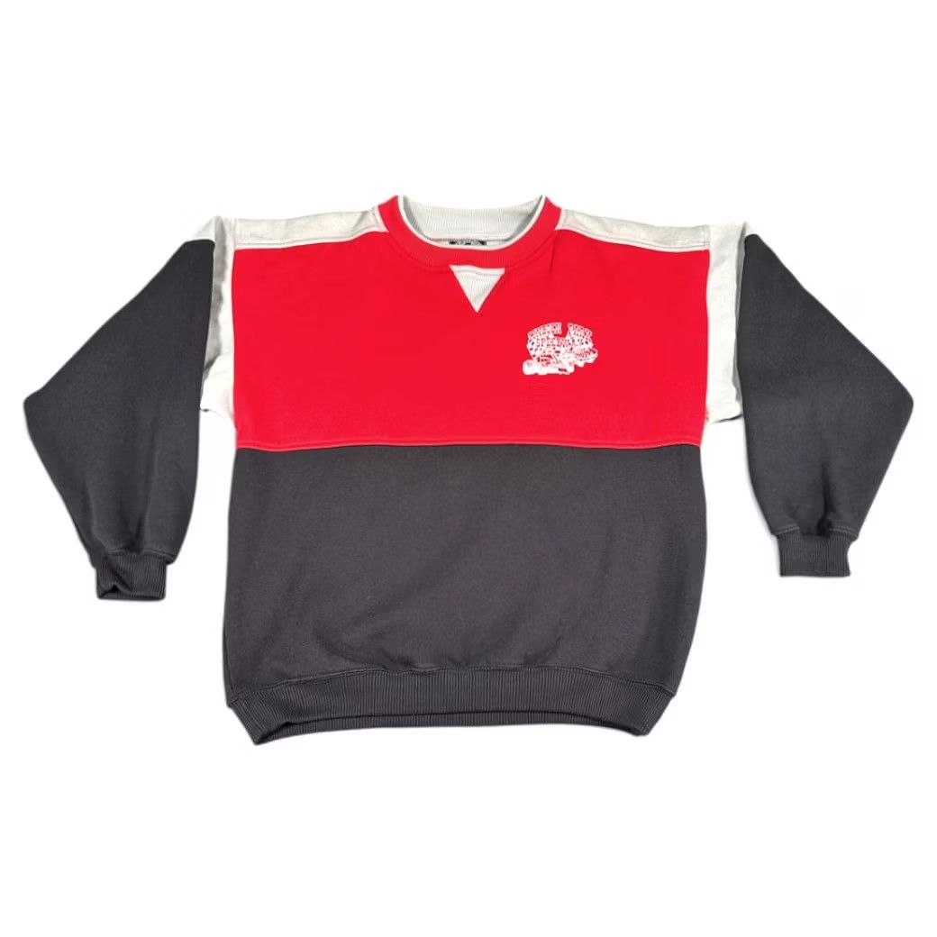 Jordache VINTAGE Jordache Sweater Mens Black Red 80s Crew Neck Long Sleeve Pullover Cotton Blend Sweatshirt Jacket Style Size US M / EU 48-50 / 2 - 2 Thumbnail