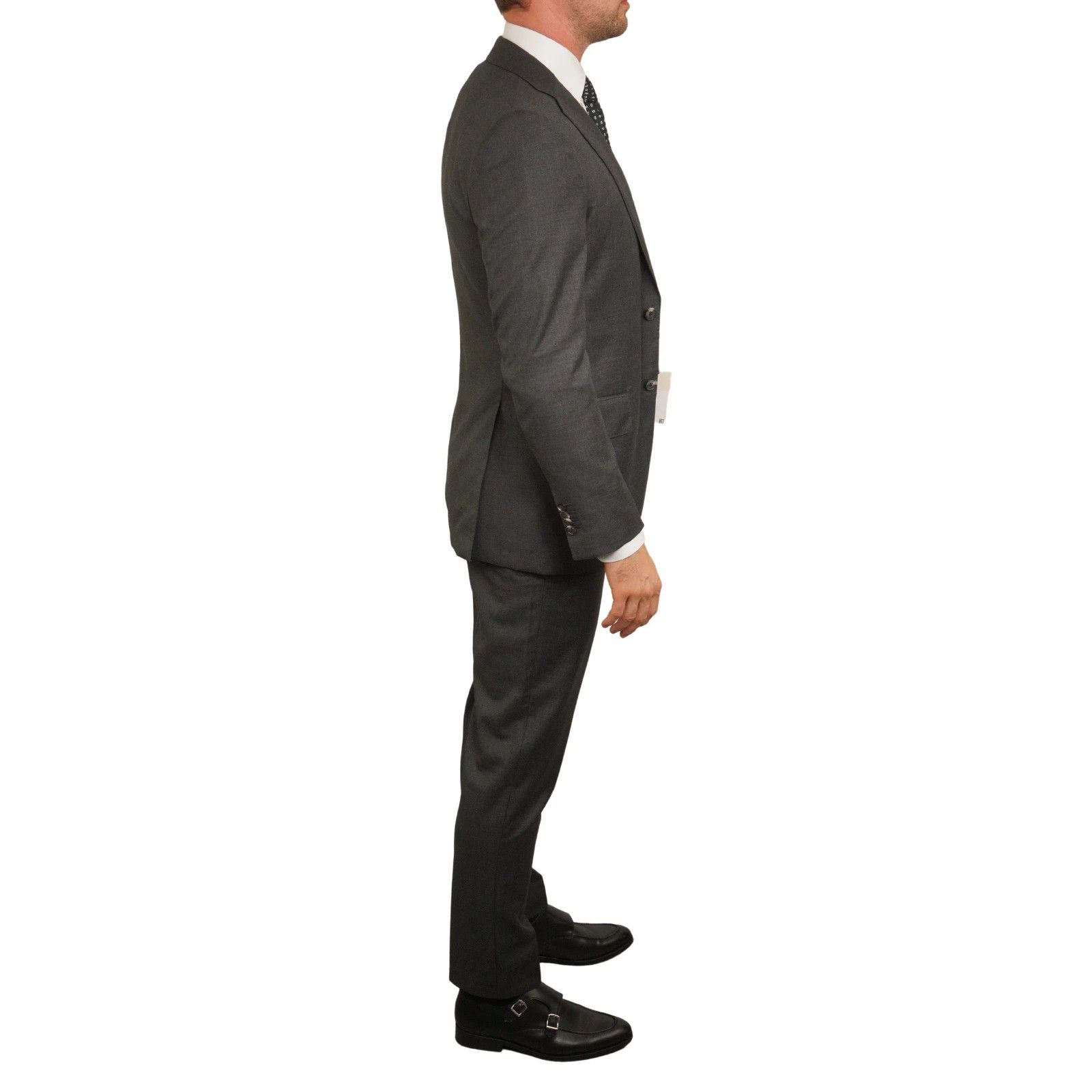 Suitsupply Men Suitsupply 3 Piece Suit Dark Grey Lazio 110's Wool US36 Size 36R - 2 Thumbnail