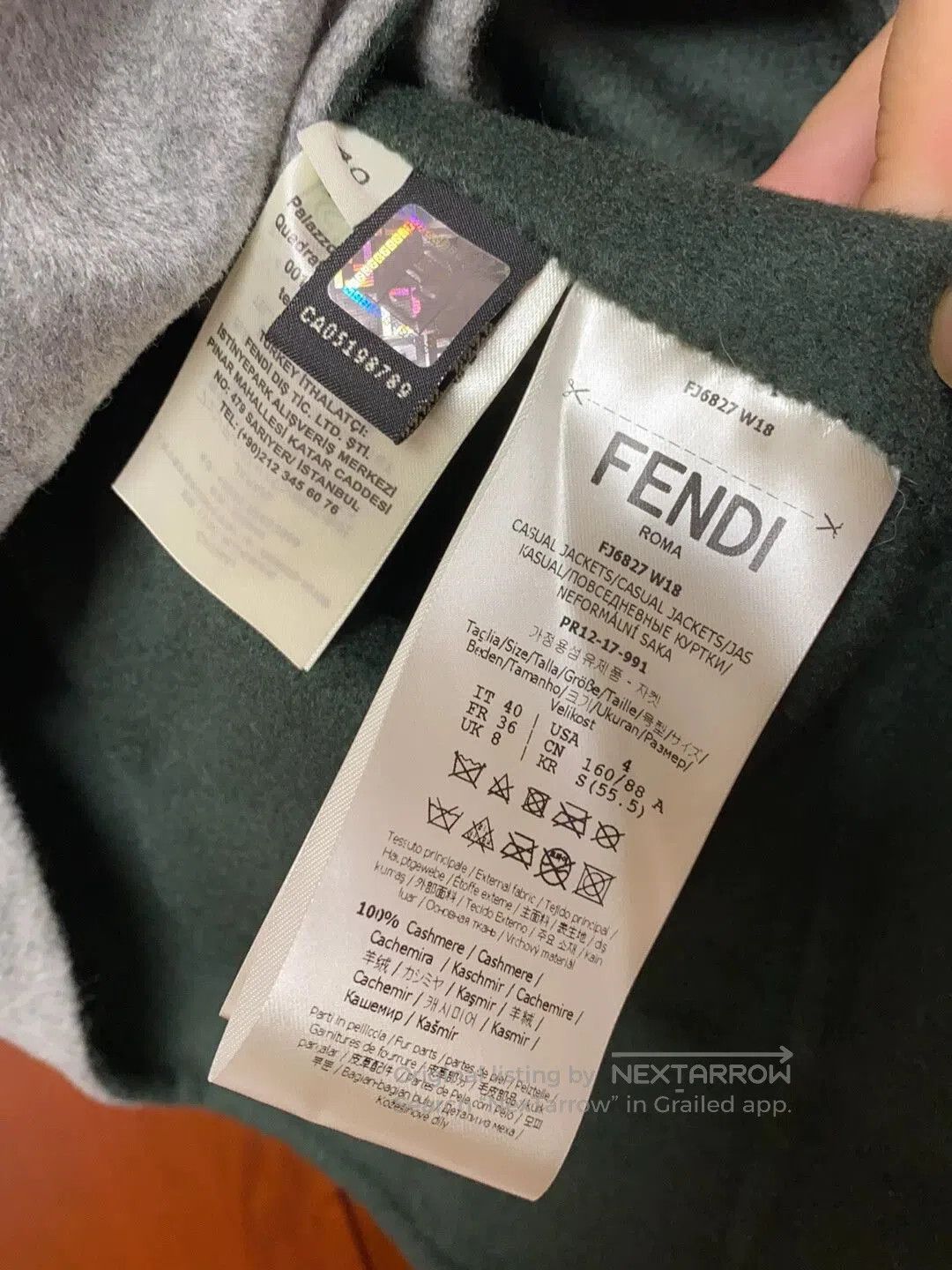 Fendi fendi winter cashmere fur coat gray. Size US M / EU 48-50 / 2 - 1 Thumbnail