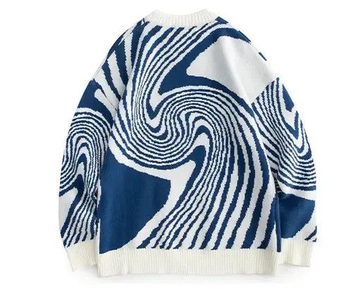 Japanese Brand Men's geometric annual ring knitted sweater Size US L / EU 52-54 / 3 - 4 Thumbnail