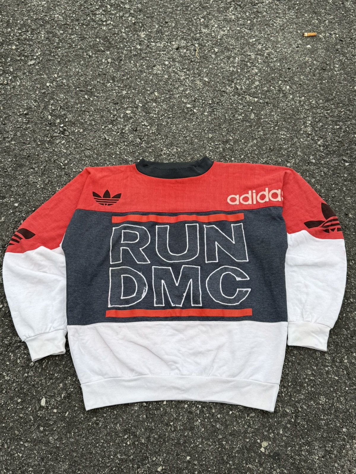 Adidas × RUN DMC Adidas Run Dmc Distressed Crewneck Vintage Size US L / EU 52-54 / 3 - 1 Thumbnail