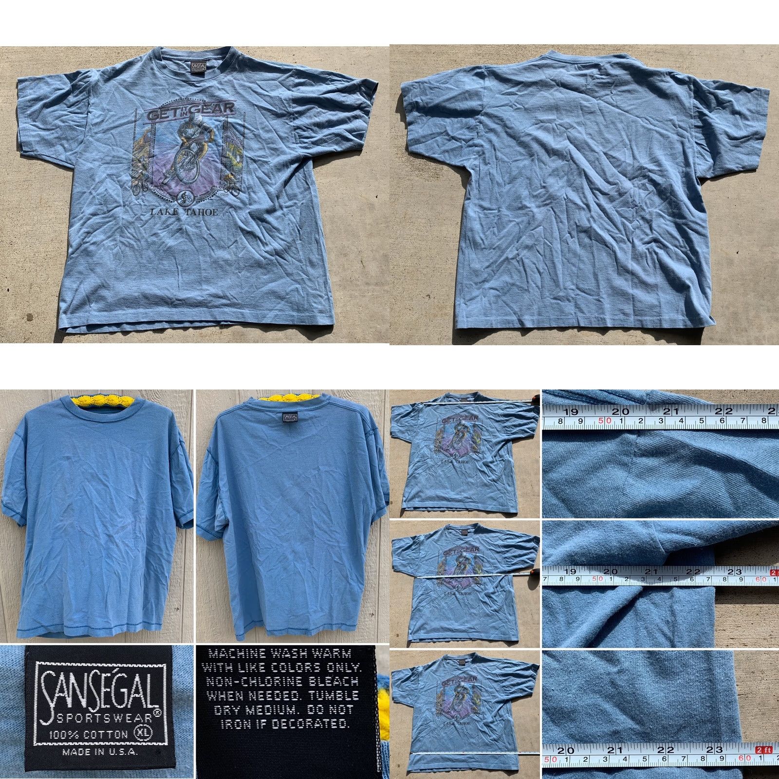 Vintage VINTAGE San Segal Sportswear Lake Tahoe T-Shirt Mountain Bike Tee XL Blue Men Size US XL / EU 56 / 4 - 8 Thumbnail