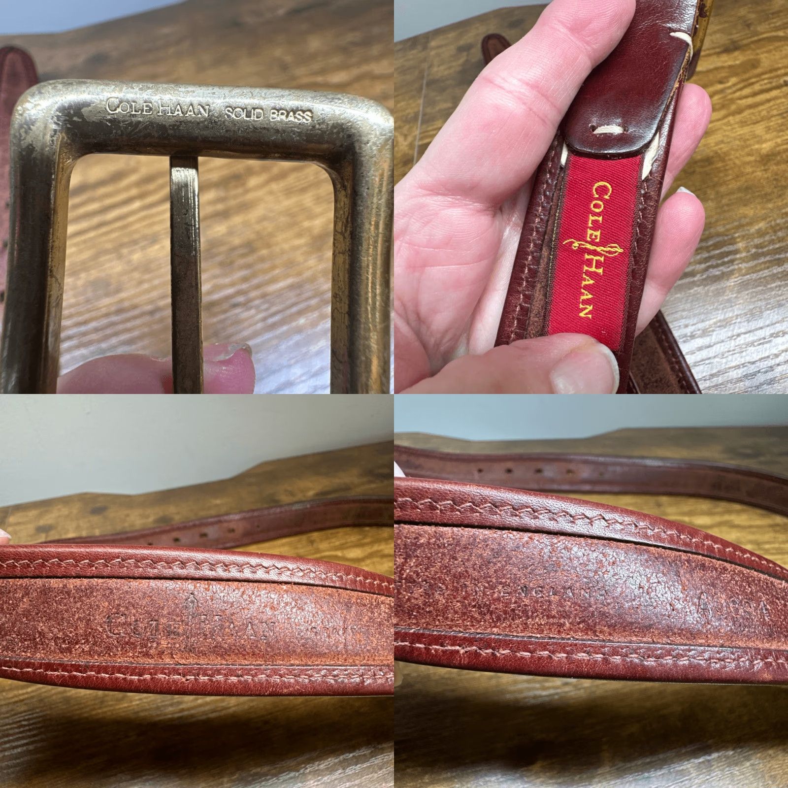 Cole Haan Cole Haan Belt Mens 38 Brown Brass Buckle Made in England A0694 Brown Belt Men 38 Brown 1” W 45” L Size 38 - 8 Thumbnail