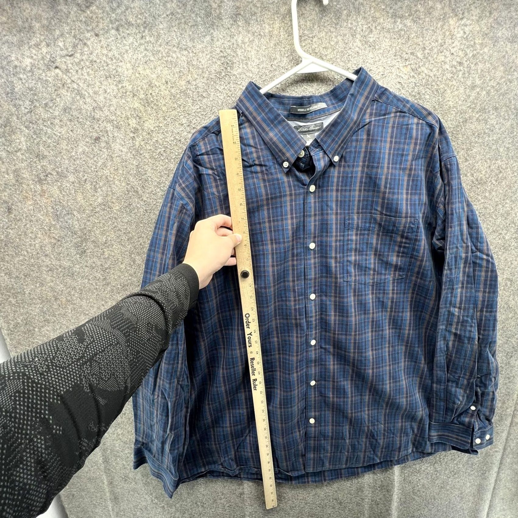 Eddie Bauer Eddie Bauer Shirt Mens 3XL Blue Plaid Long Sleeve Wrinkle Free Relaxed Fit Size US XXL / EU 58 / 5 - 3 Thumbnail