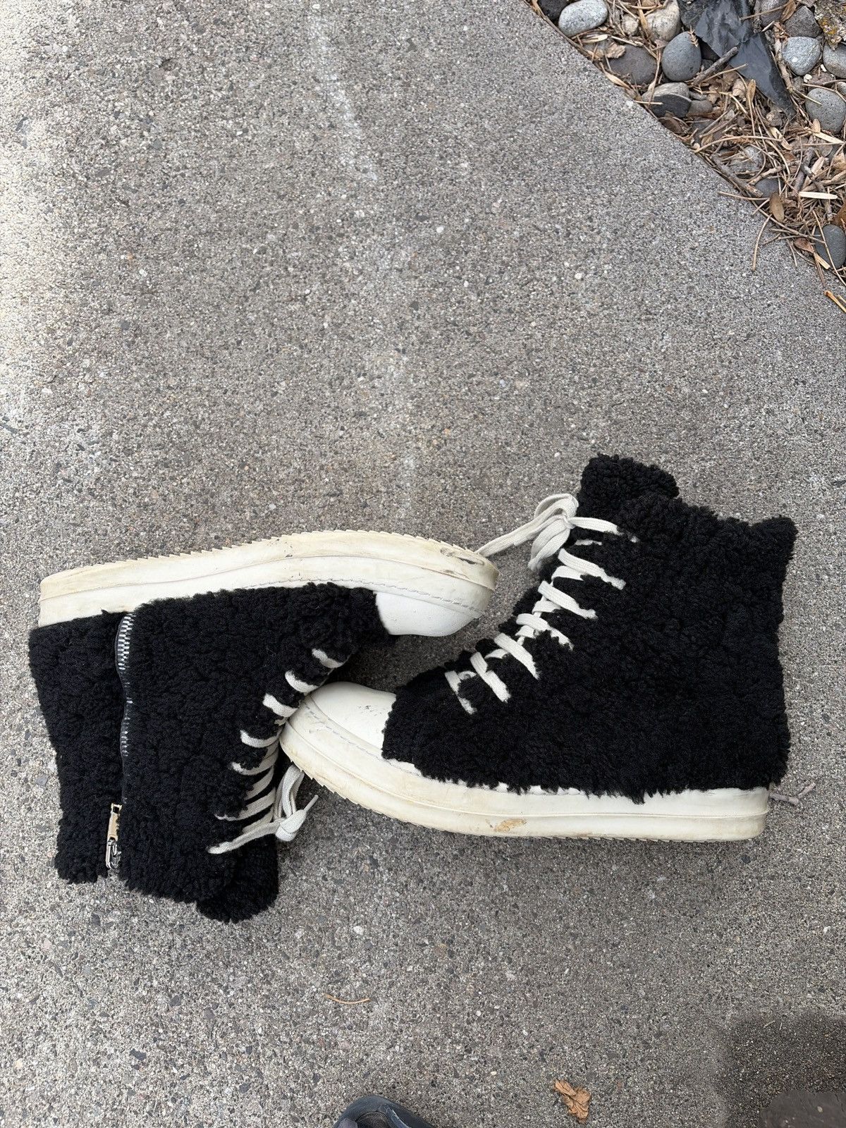 Rick Owens Shearling Ramones (SS22 Strobe) Size US 11 / EU 44 - 2 Thumbnail