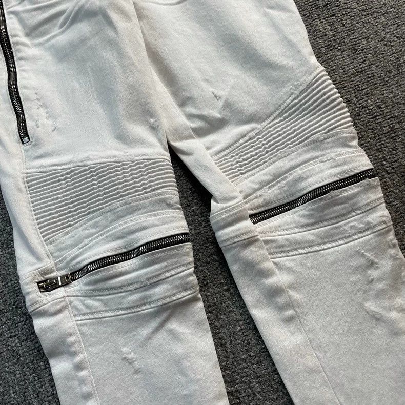 Amiri Amiri White zippered denim pants Size US 27 - 2 Thumbnail