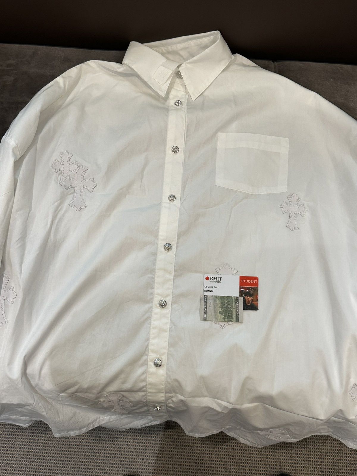 Chrome Hearts 23 cross patches shirt rhodium button shirt Size US L / EU 52-54 / 3 - 1 Thumbnail
