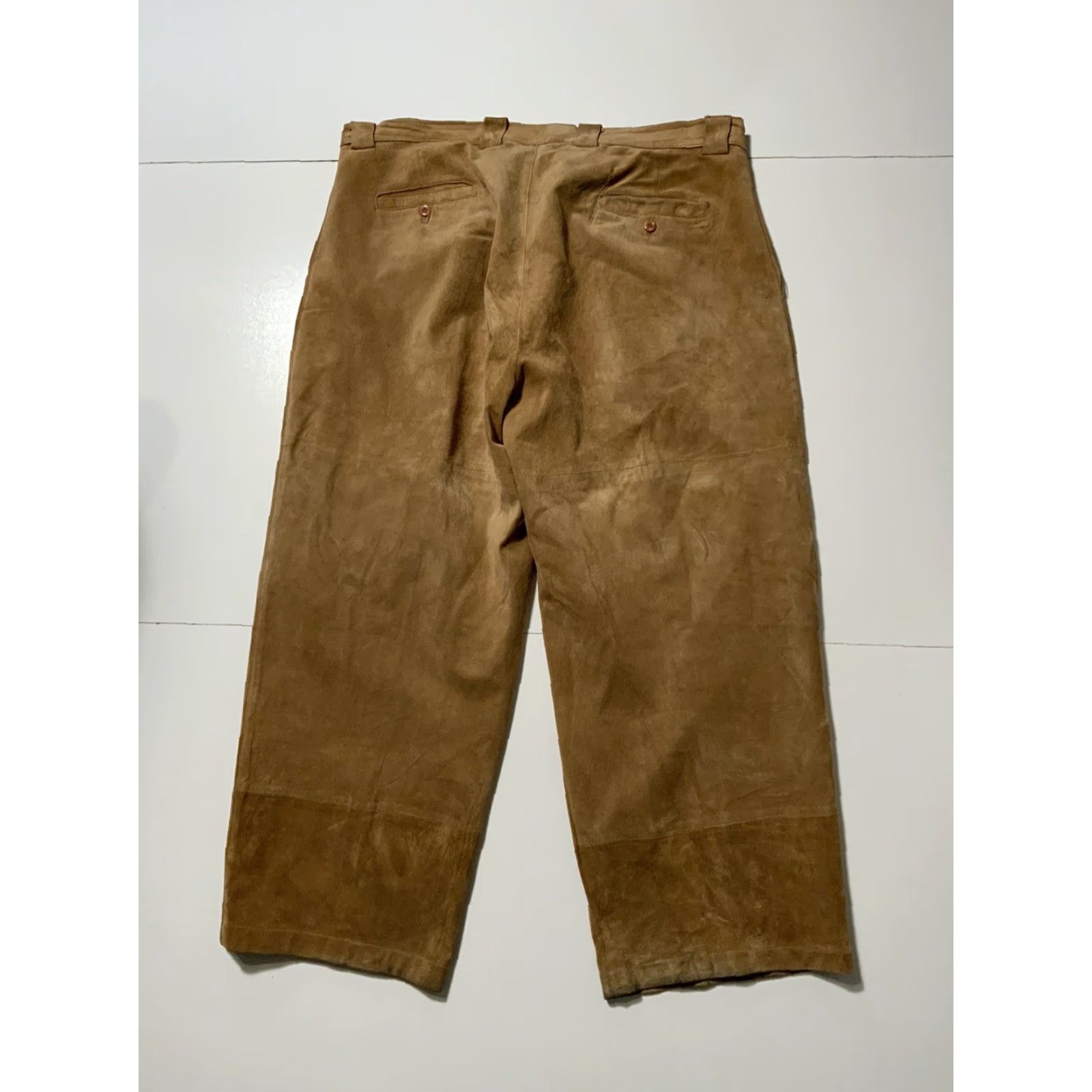 Vintage VINTAGE Joey Richi Leather Lined Baggy Loose Fit Mens Pants Sz. 40 Brown 100% Leather Style Leather Regular Pants Mens 40 Inseam 29in Size US 40 / EU 56 - 3 Thumbnail