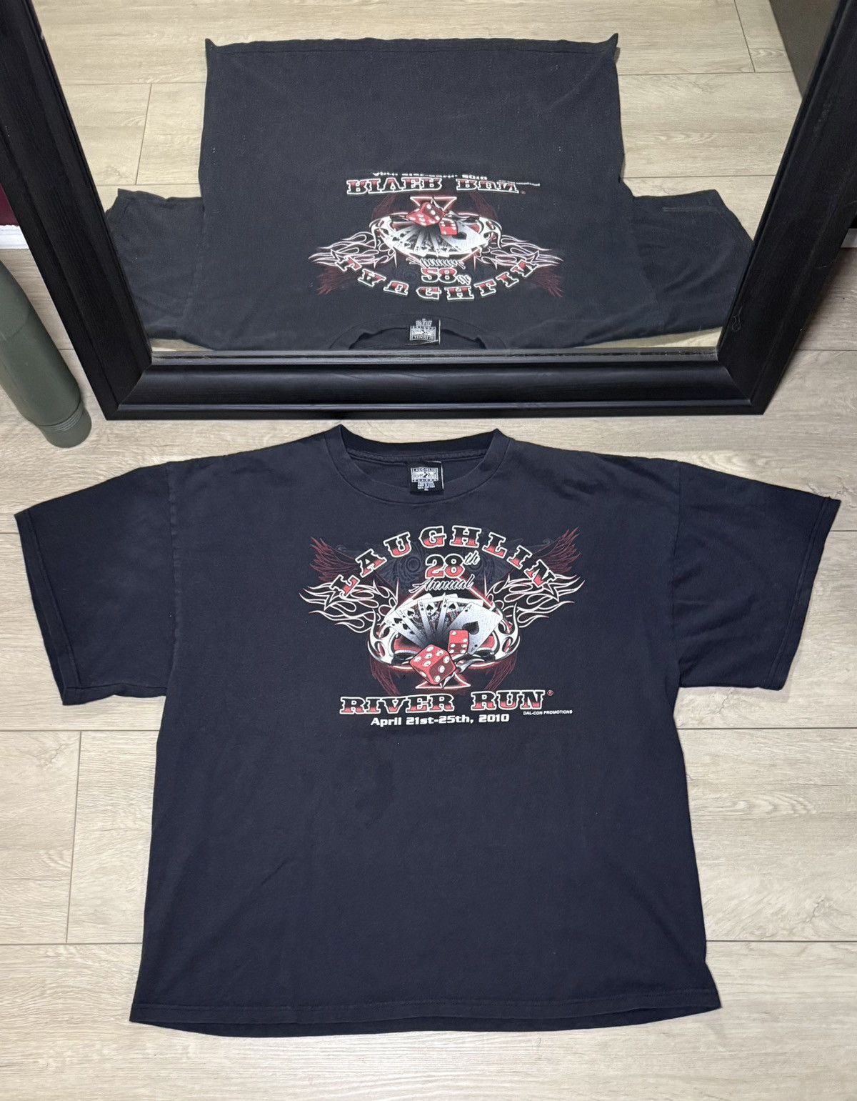 West Coast Choppers Y2K 2000s Laughlin River Run Choppers Pin Stripe Boxy Shirt Size US L / EU 52-54 / 3 - 2 Thumbnail