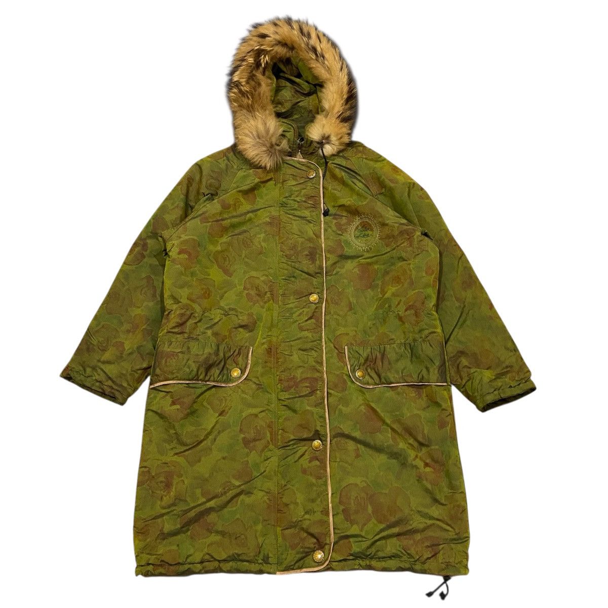 Japanese Brand Vintage 80s LUHTA Finland Camo Rose Parka - Faux Fur Hood Size US XL / EU 56 / 4 - 1 Thumbnail
