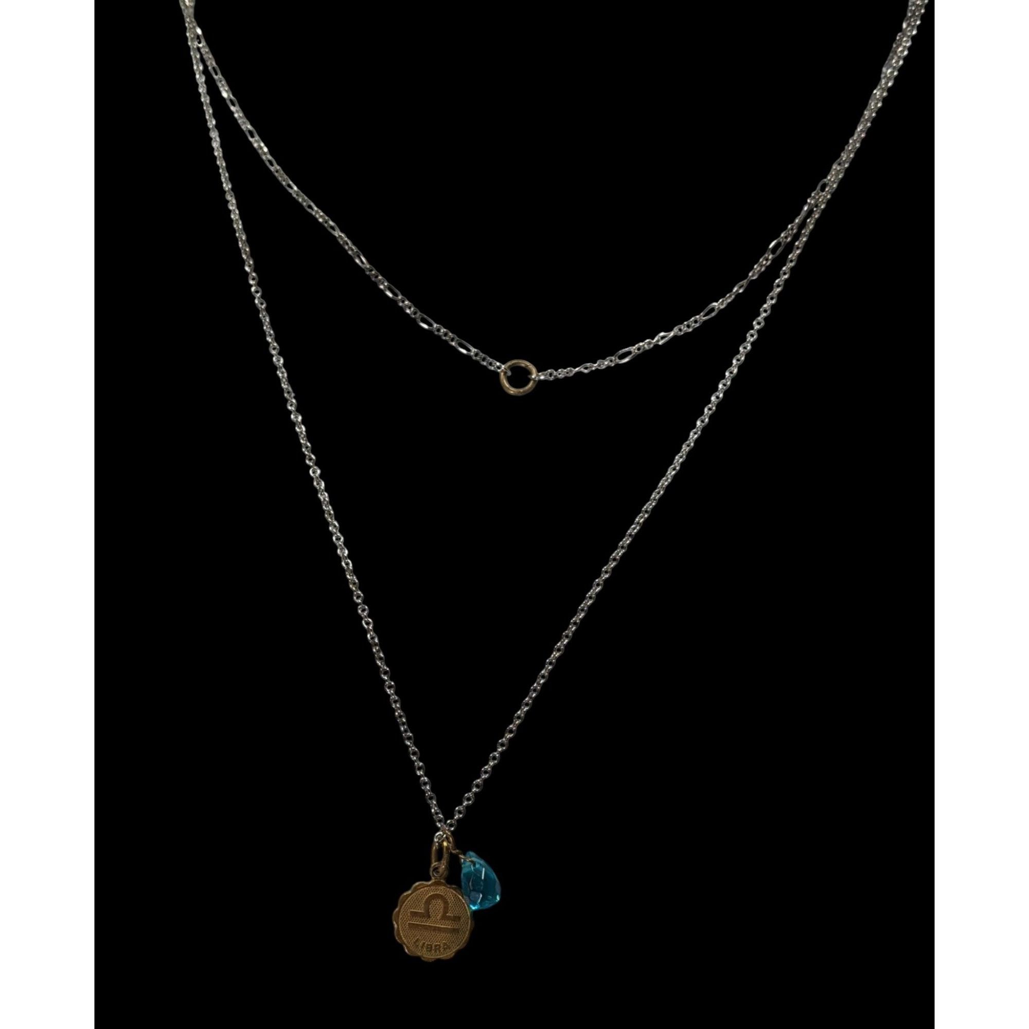 Other Libra Zodiac Layered Necklace With Gold Tone Pendant & Blue Size ONE SIZE - 2 Thumbnail