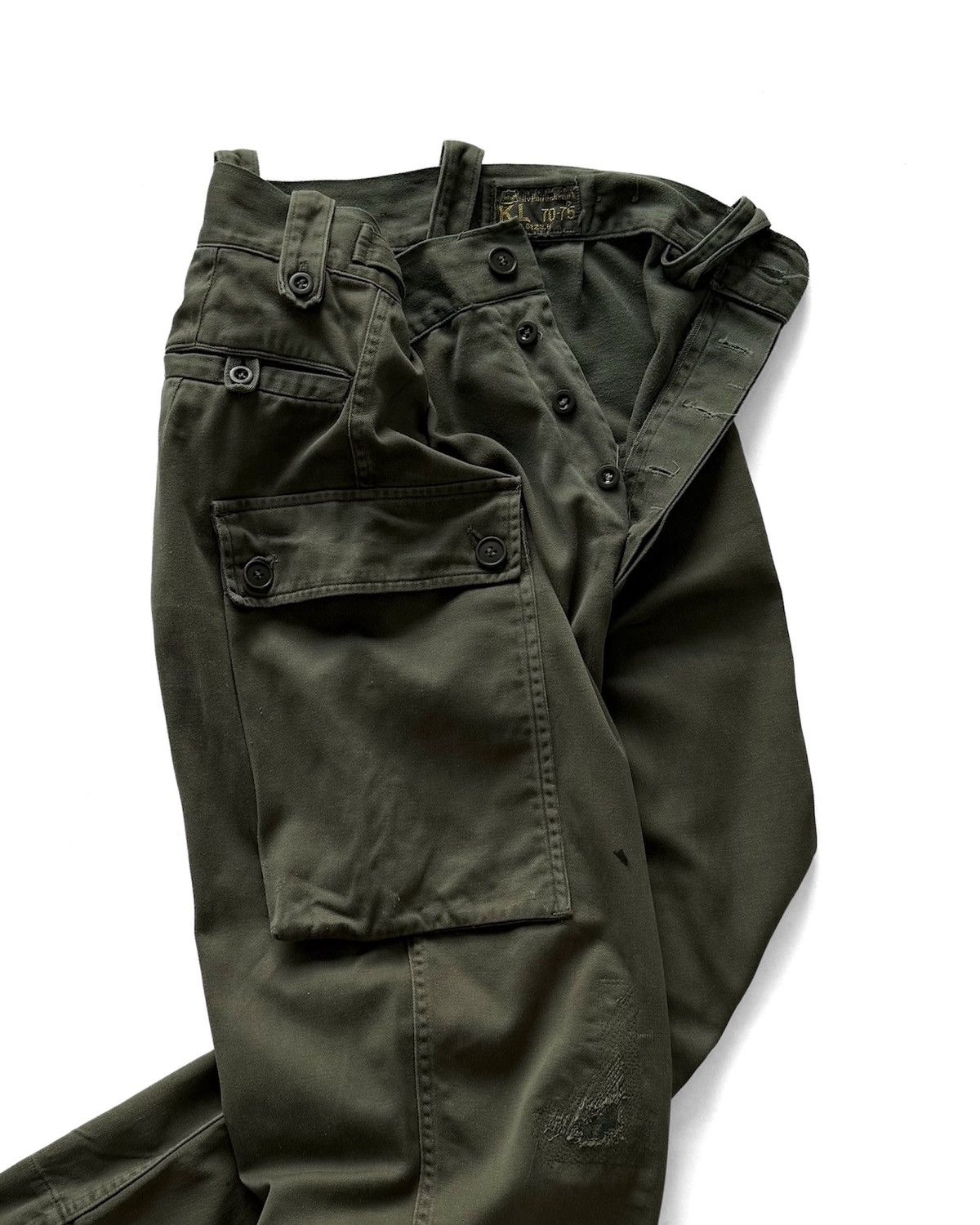 Vintage VINTAGE 70s DUTCH ARMY MILITARY CARGO PANTS Size US 28 / EU 44 - 4 Thumbnail