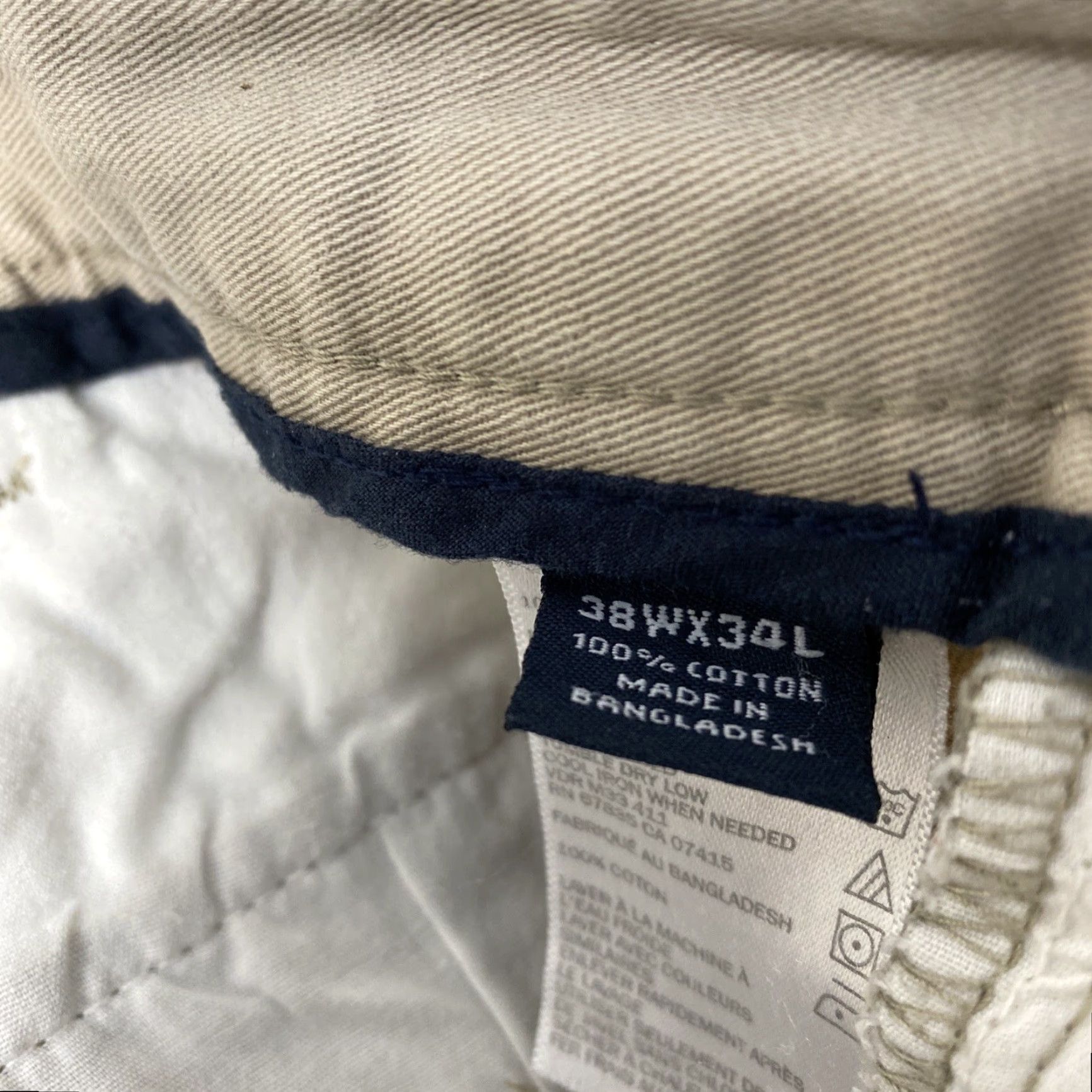 Nautica Nautica Pants Khaki Flat Front Chino 38 x 34 Tan Mens Size US 38 / EU 54 - 5 Thumbnail