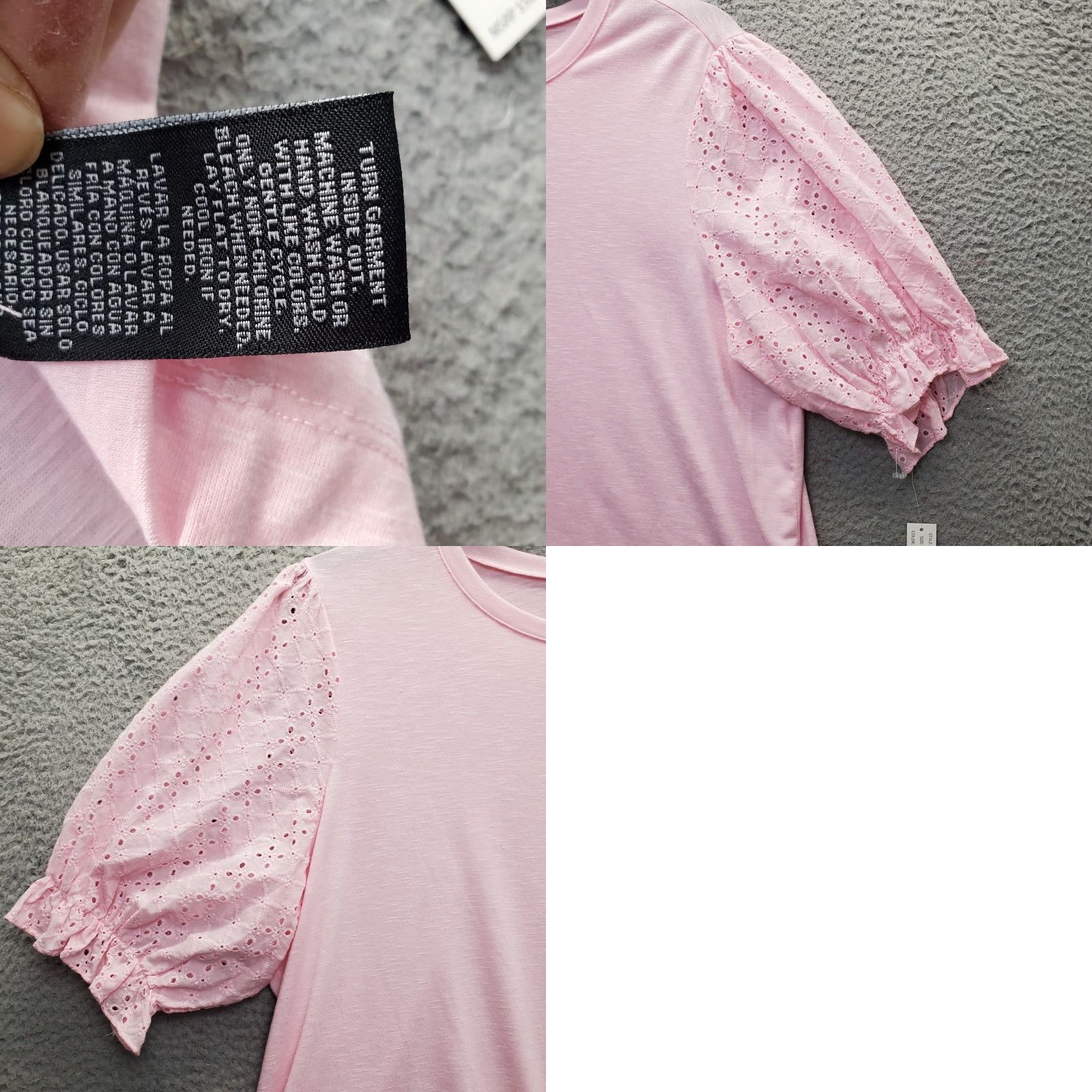 Vintage Zac & Rachel Blouse Womens 1X Pink Eyelet Balloon Sleeve Round Neck Pullover Shirt Womens 1X Pink Eyelet Balloon Sleeve Round Neck Pullover Size XL / US 12-14 / IT 48-50 - 8 Thumbnail
