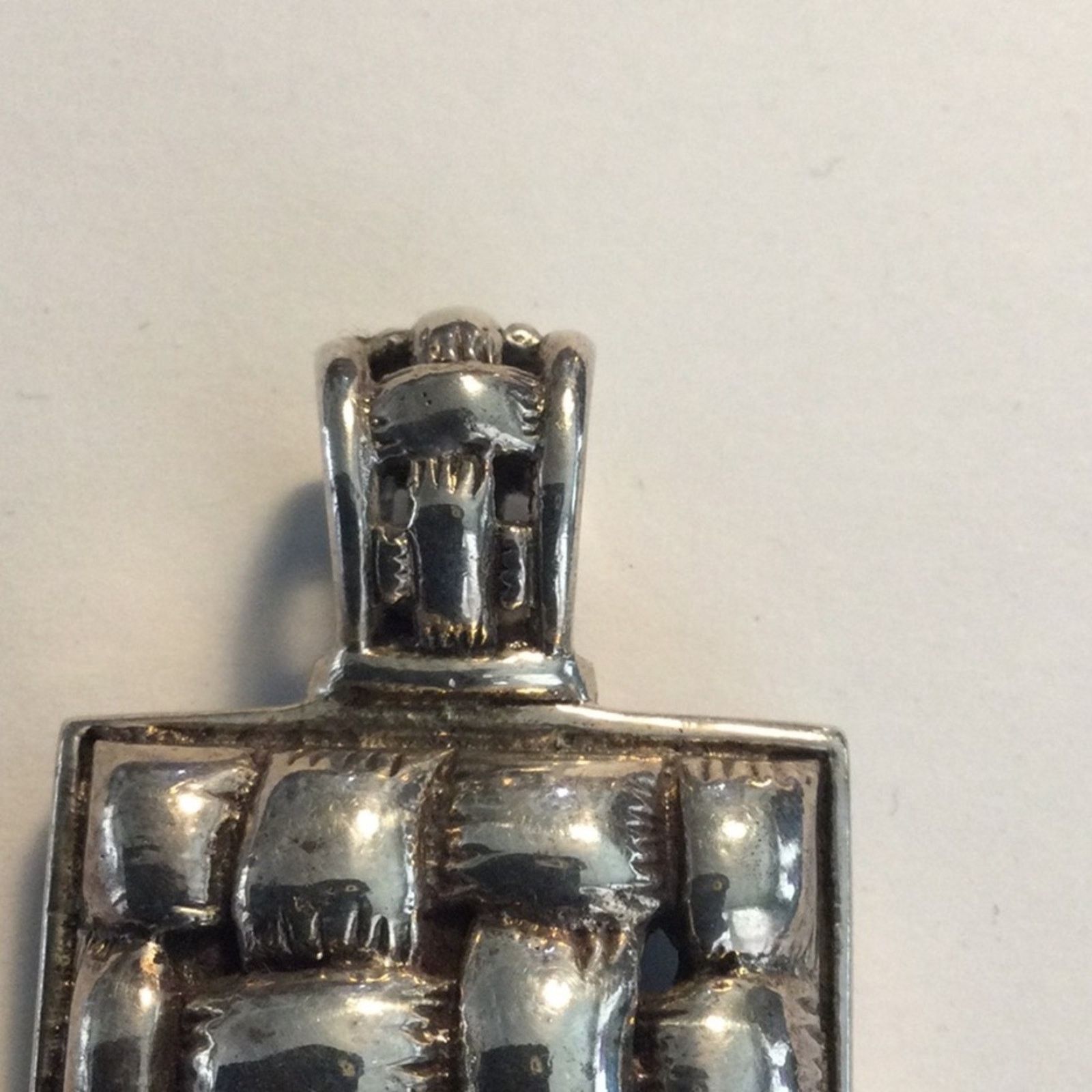 Other Silver Tone Vintage 80's Basket Weave Pendant Size ONE SIZE - 2 Thumbnail