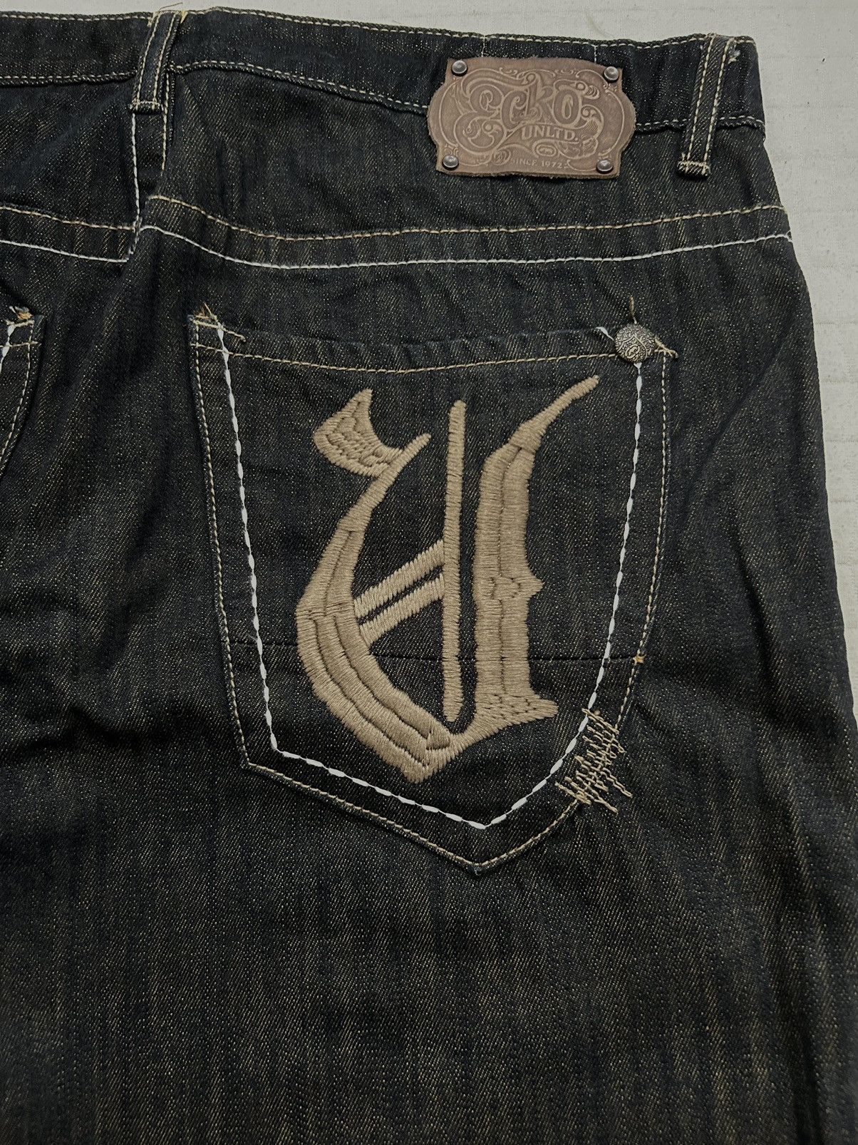 Ecko Unltd. × Marc Ecko × Vintage Ecko Unltd Letter Embroidered Dark Brown Pants Size US 38 / EU 54 - 9 Thumbnail