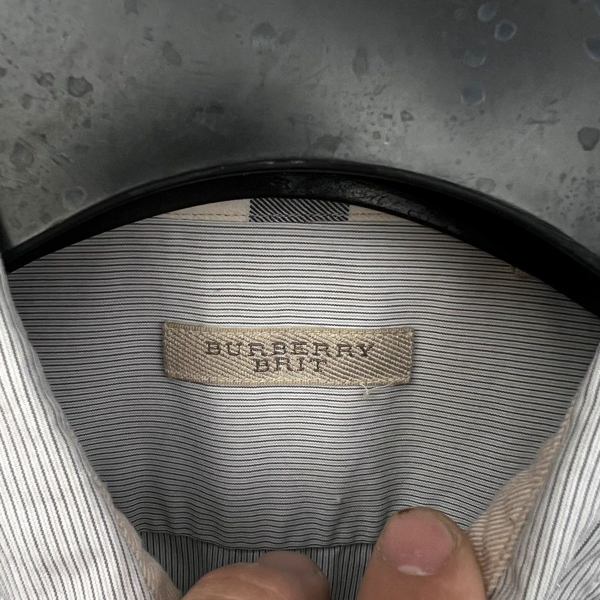 Burberry × Designer BURBERRY BRIT STRIPED LONG SLEEVE SHIRT Size US M / EU 48-50 / 2 - 3 Thumbnail