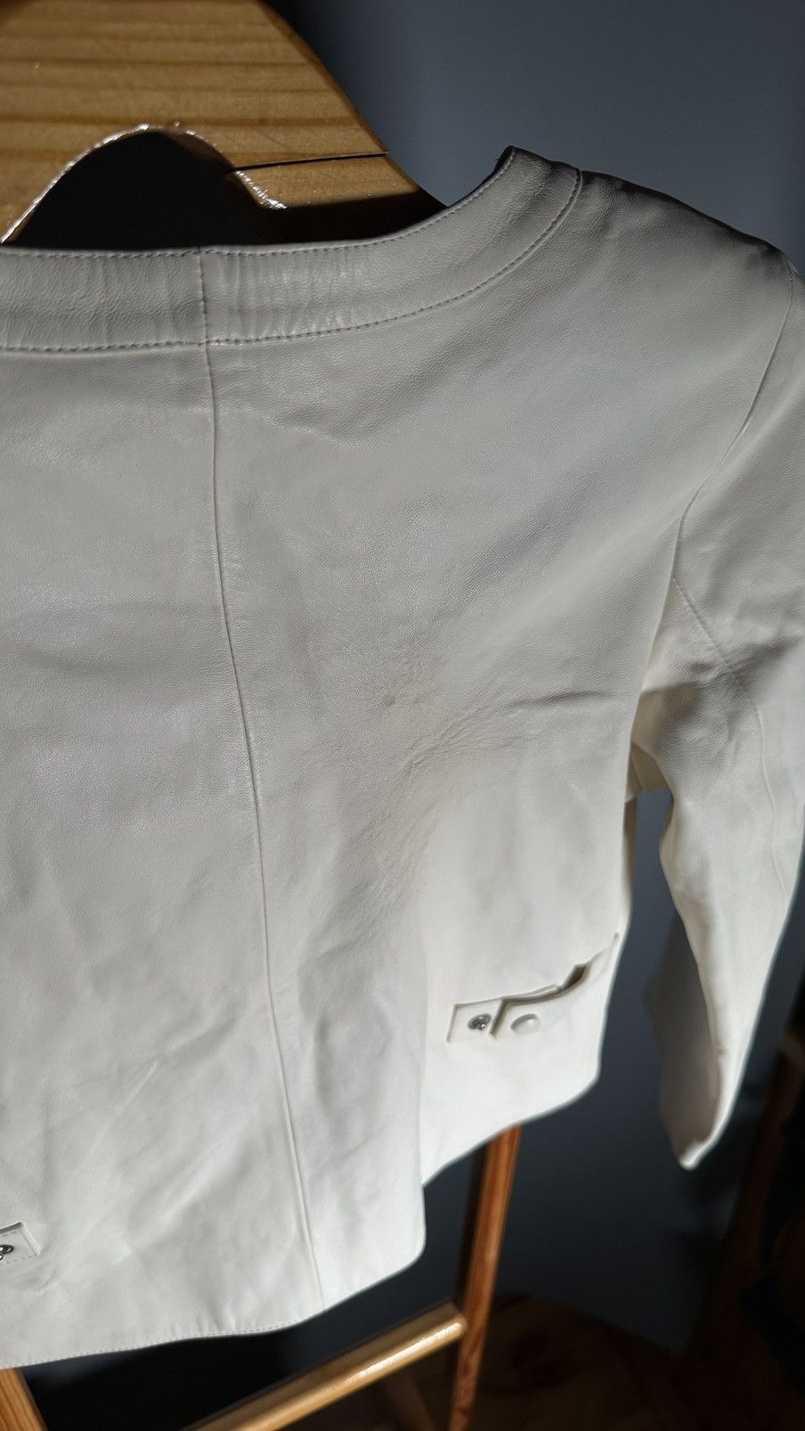 agnes b. agnes b. pression leather cardigan blouson jacket cream Size XS / US 0-2 / IT 36-38 - 17 Thumbnail