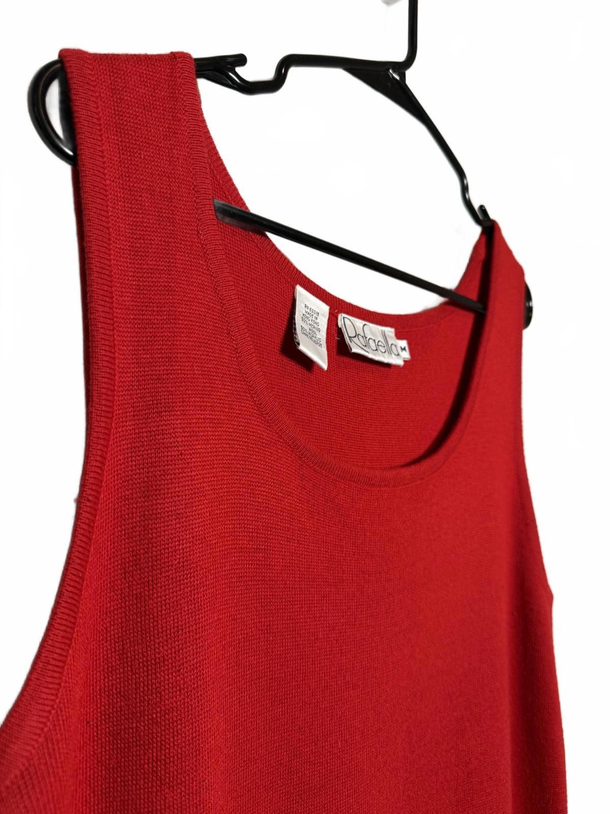 Unknown London Vintage Elegant Red Pleated Tank Dress Size L / US 10 / IT 46 - 3 Thumbnail