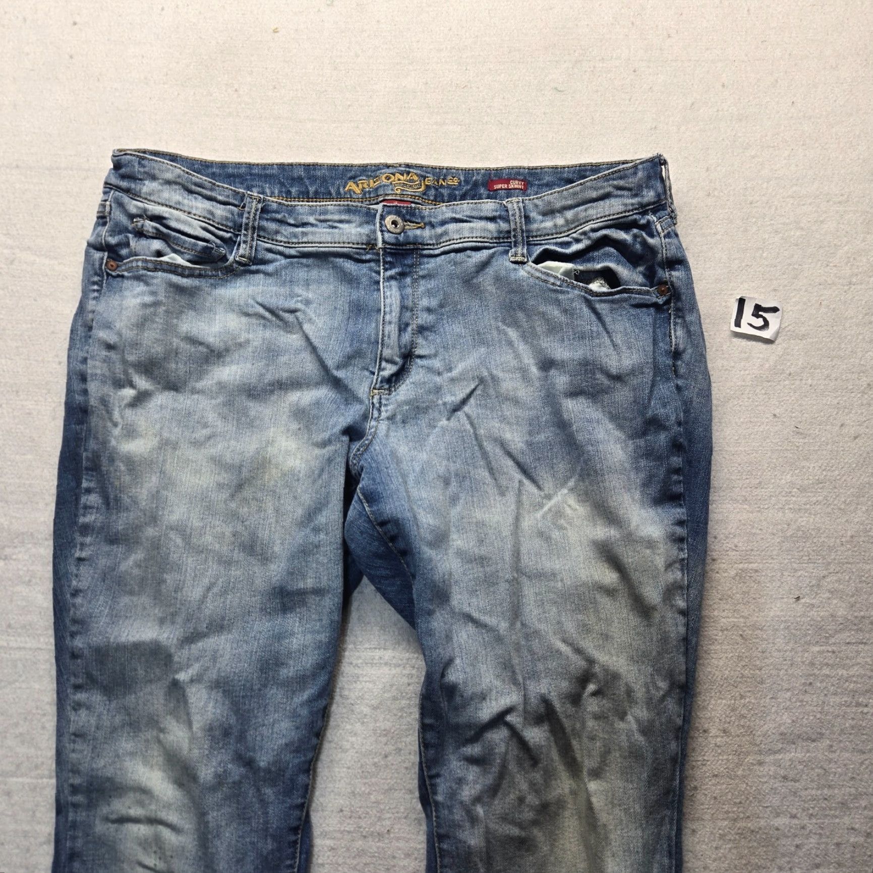 Vintage Arizona Jeans Blue Curvy Super Skinny Jeans Denim Pants Adult Women's Plus Sz 18 Size 40" / US 18 - 2 Thumbnail