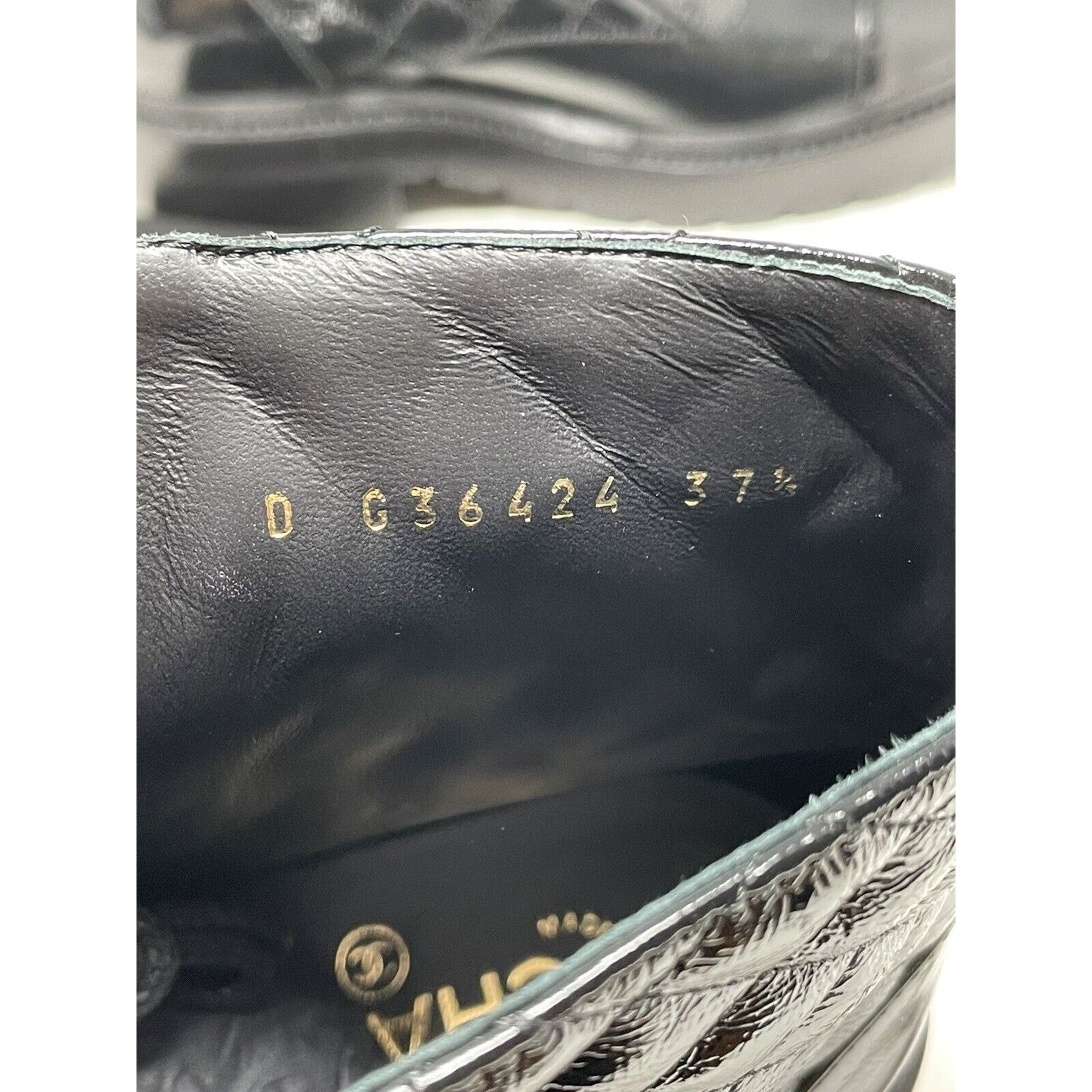 Chanel Chanel Brave Leather Quilted Combat Boots Patent Black 37.5 Size US 7.5 / IT 37.5 - 9 Thumbnail