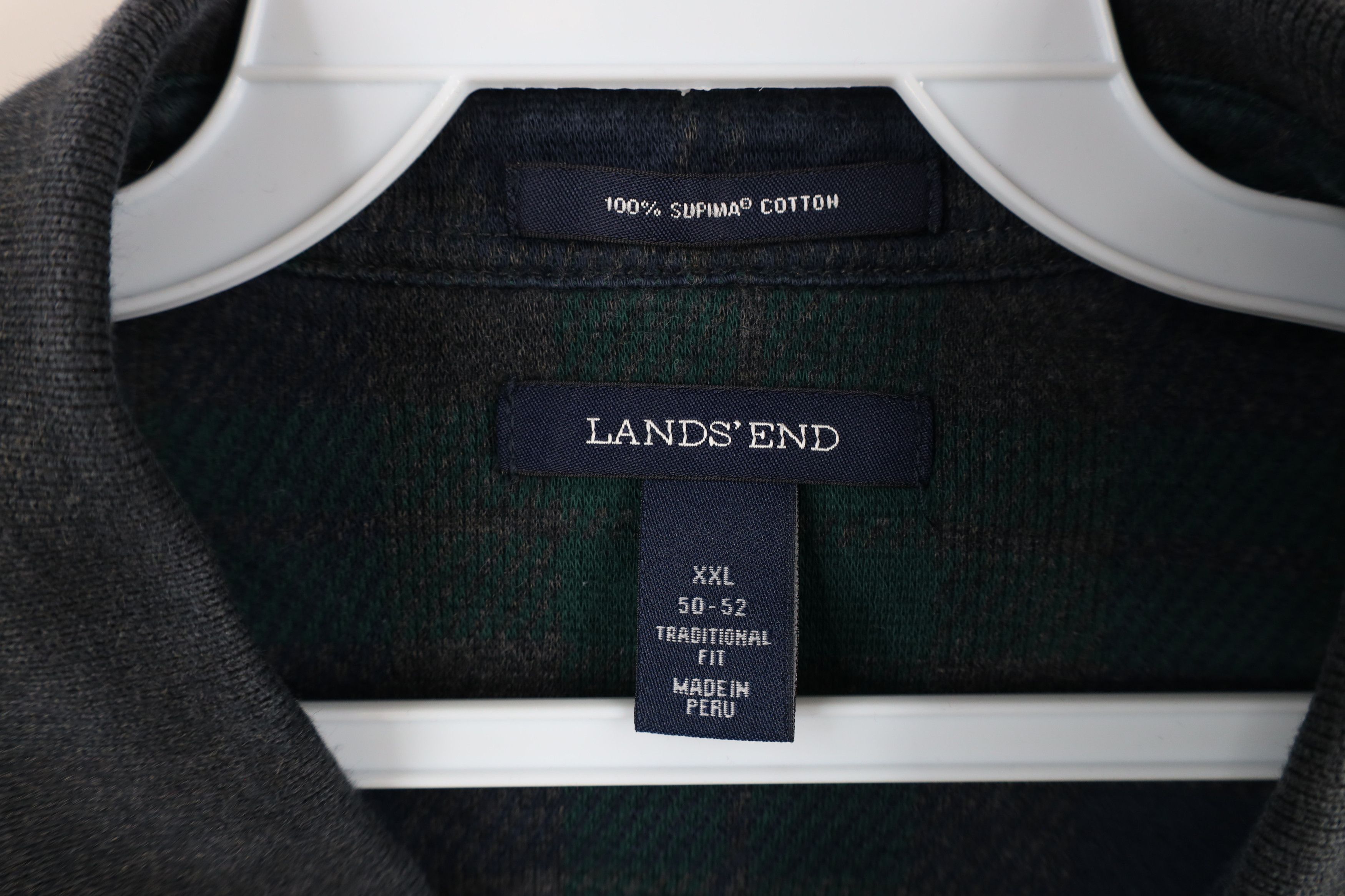 Lands' End × Vintage Vintage Lands End Supima Cotton Long Sleeve Rugby Polo Plaid Size US XXL / EU 58 / 5 - 8 Thumbnail