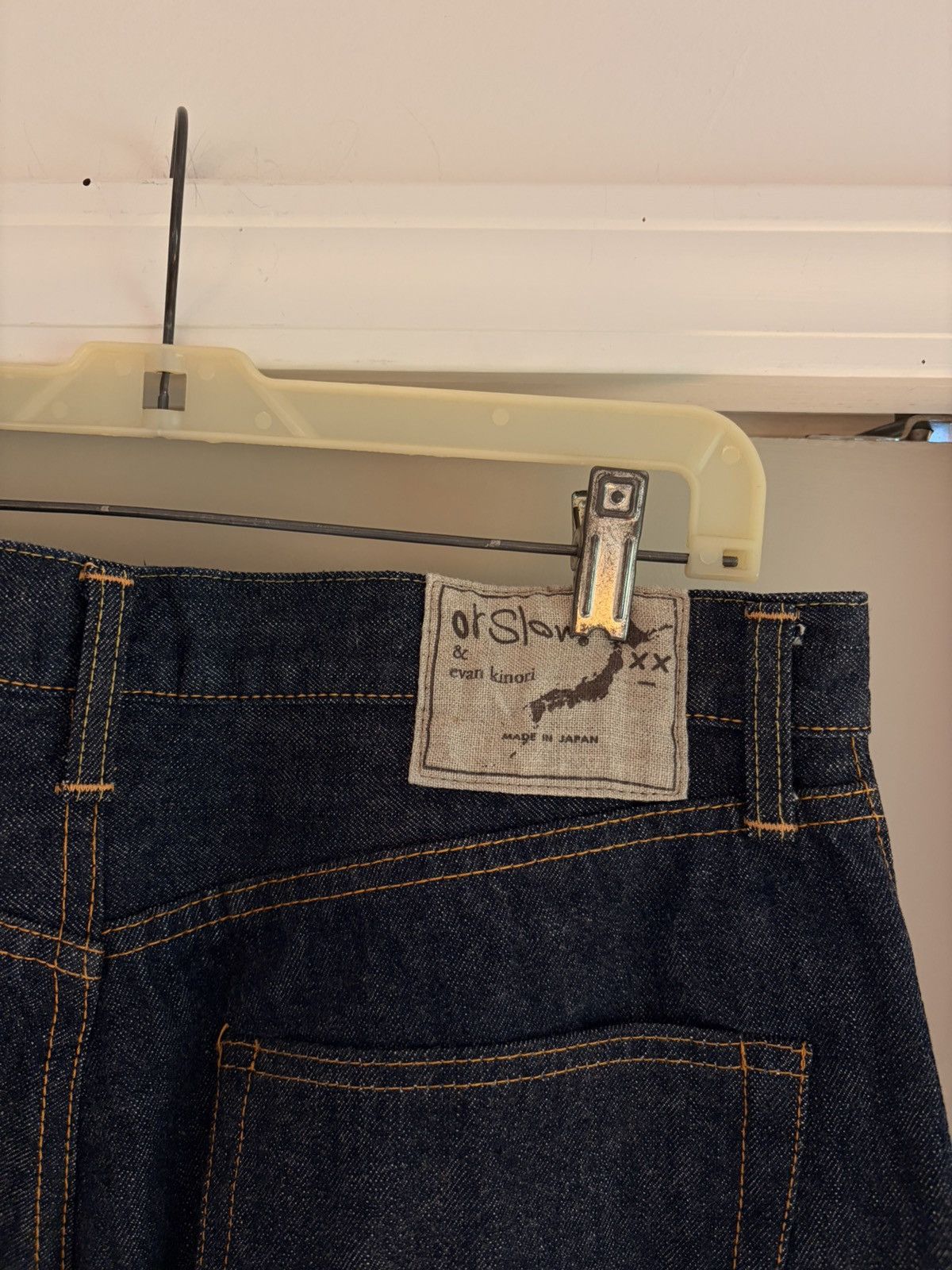 Evan Kinori X Orslow Wide Leg Selvedge Jean in Blue, Men's (Size 34) — image 6 of 6